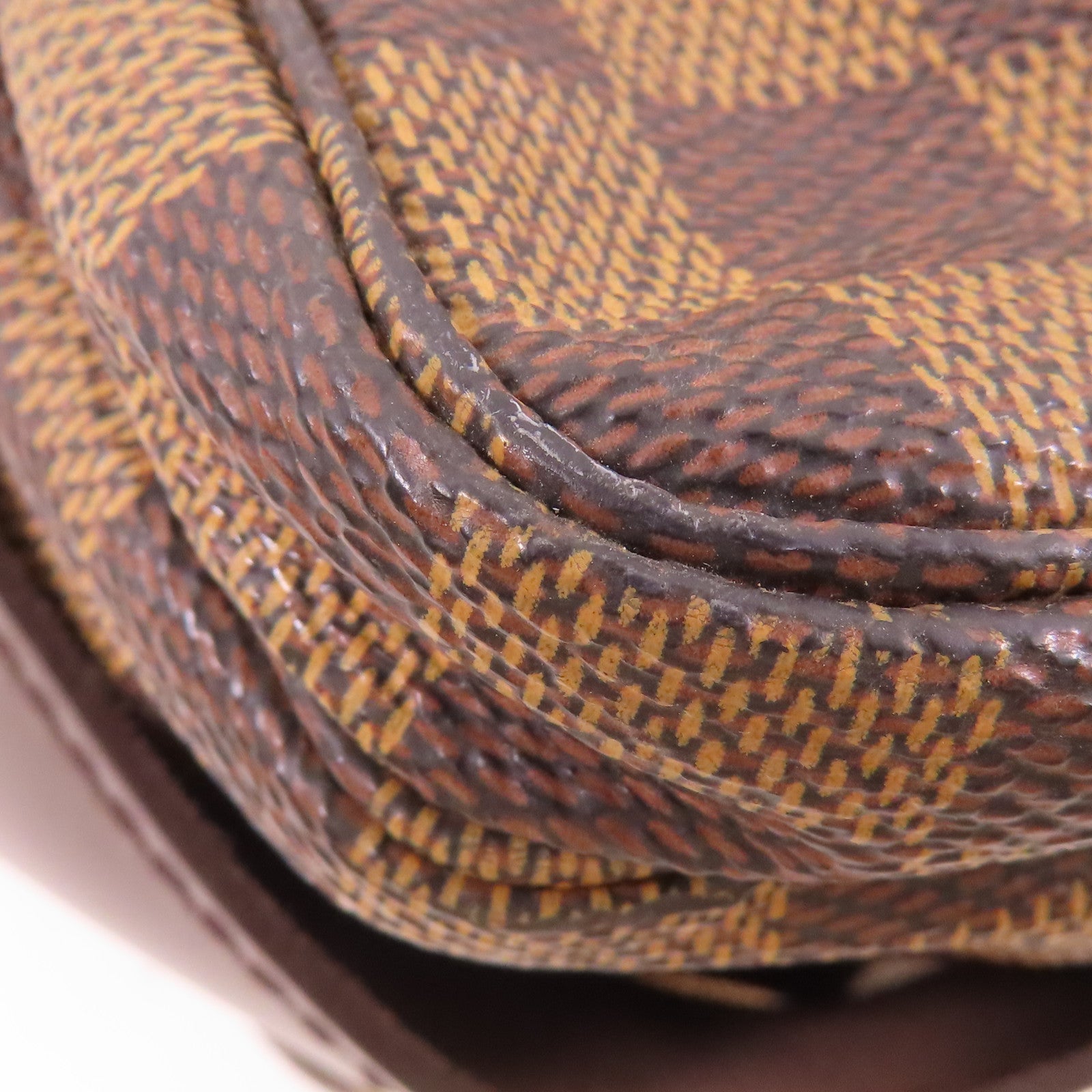 LOUIS VUITTON Damier Naviglio金扣肩背袋棕色