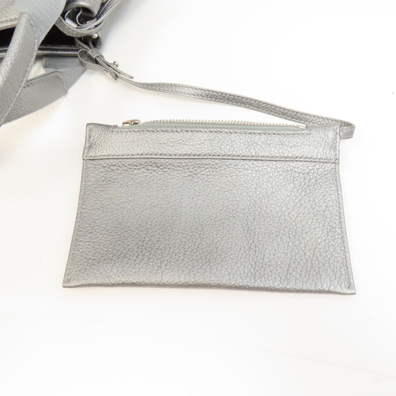 BALENCIAGA 牛皮皮革Cabas XS Bag手挽肩背兩用袋銀色