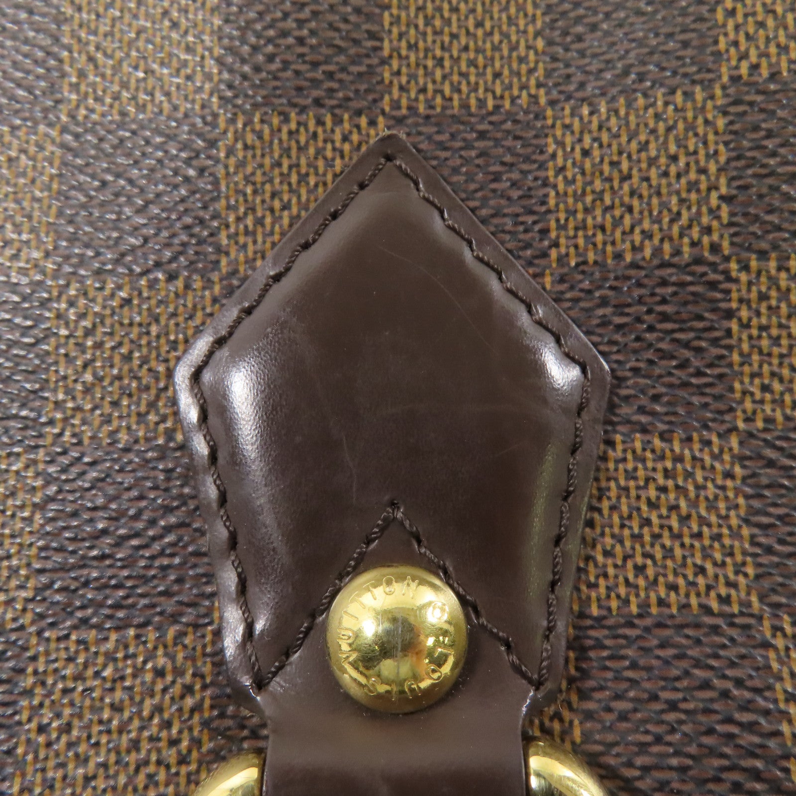 LOUIS VUITTON Damier Saleya MM金扣肩背袋/手挽袋棕色