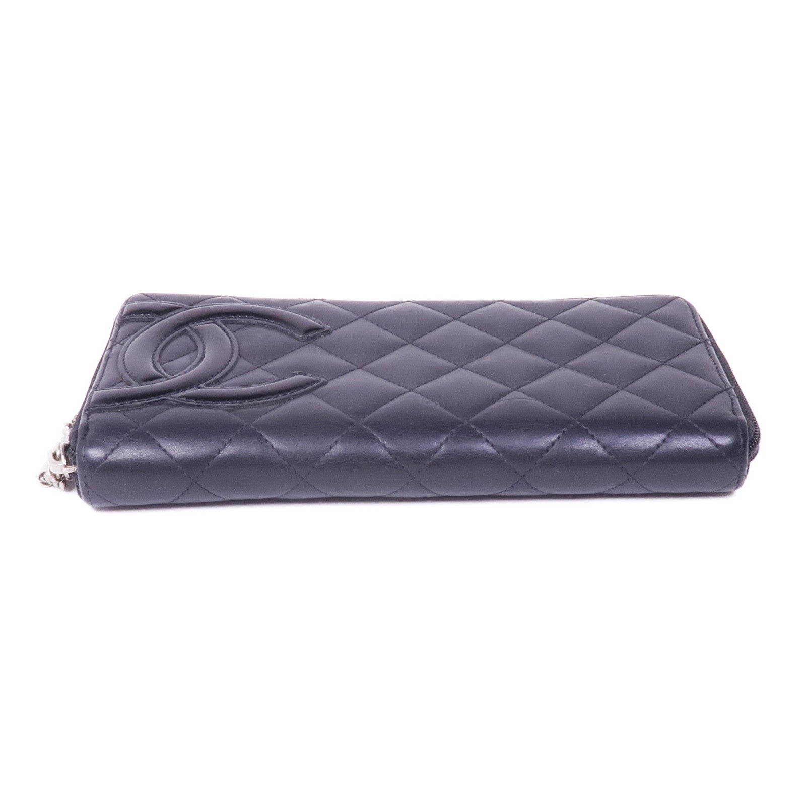 CHANEL 牛皮皮革Cambon Long Wallet銀扣長錢包