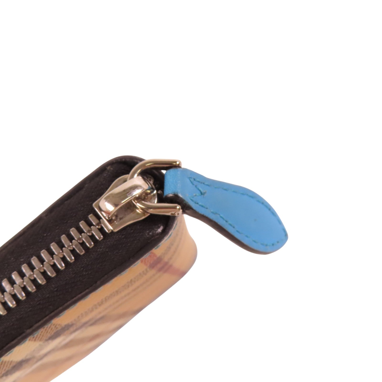 BURBERRY 塗層帆布Zipper Long Wallet銀扣拉鏈長錢包