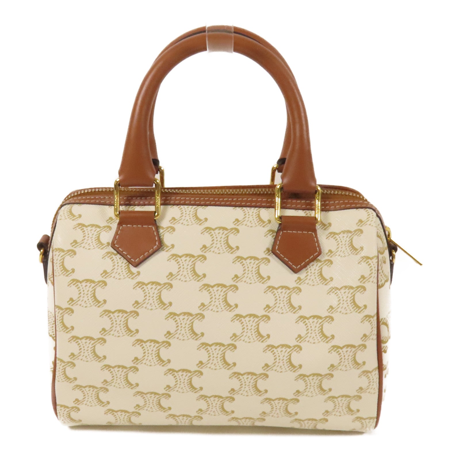 CELINE 塗層帆布Small Boston金扣手挽肩背兩用袋