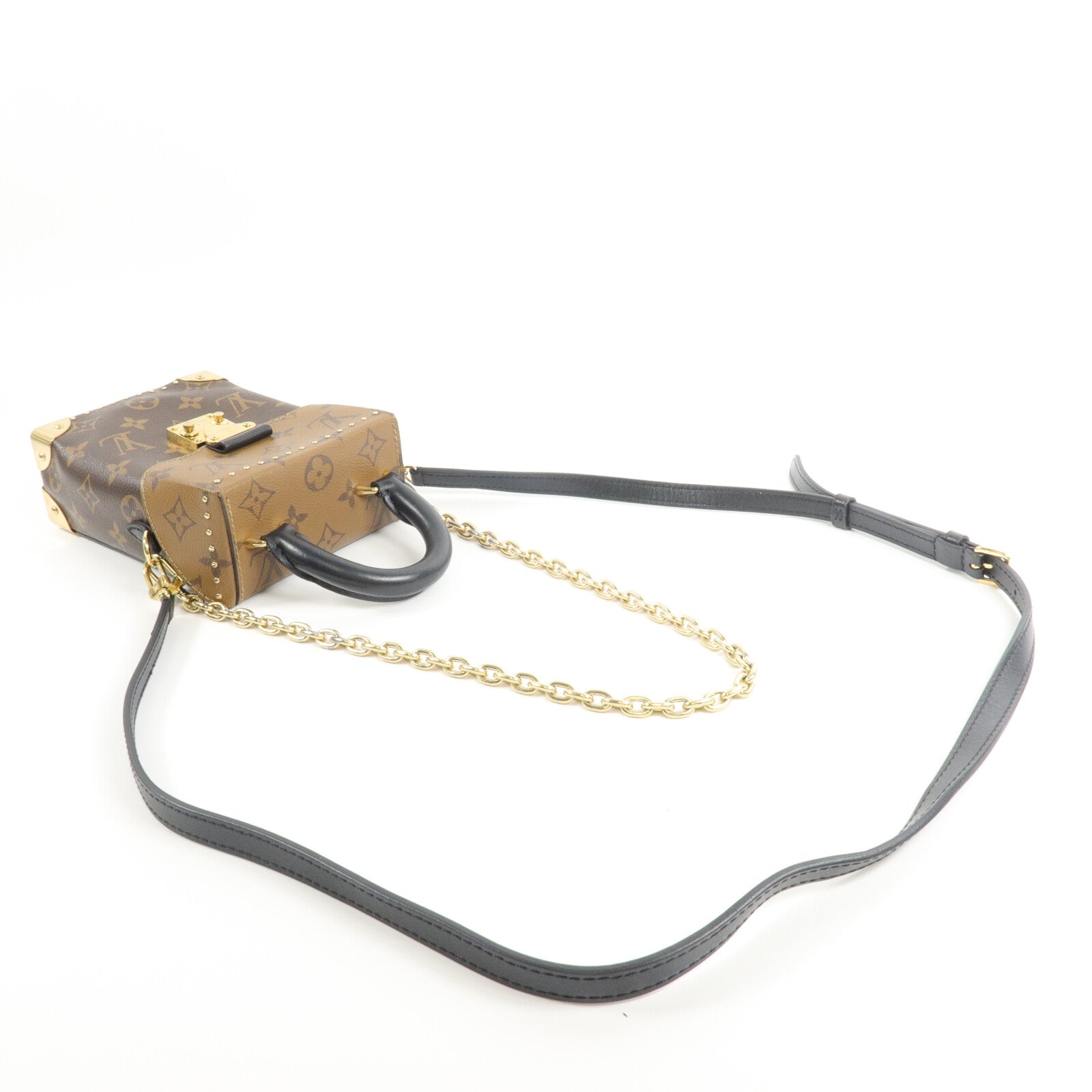 LOUIS VUITTON Monogram/Monogram Reverse Camera Box鏈帶手挽肩背兩用袋