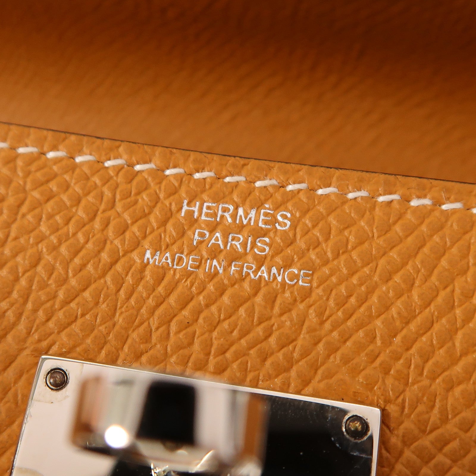 HERMES Epsom皮革Kelly To Go銀扣肩背袋Gold