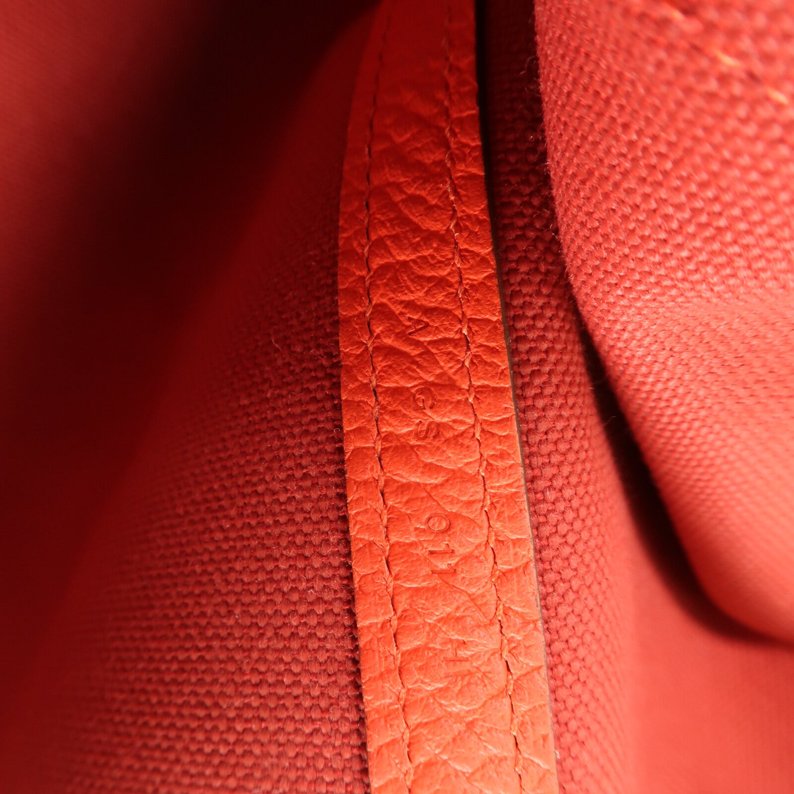 HERMES 帆布Garden Party PM金扣手挽袋Rouge duchesse