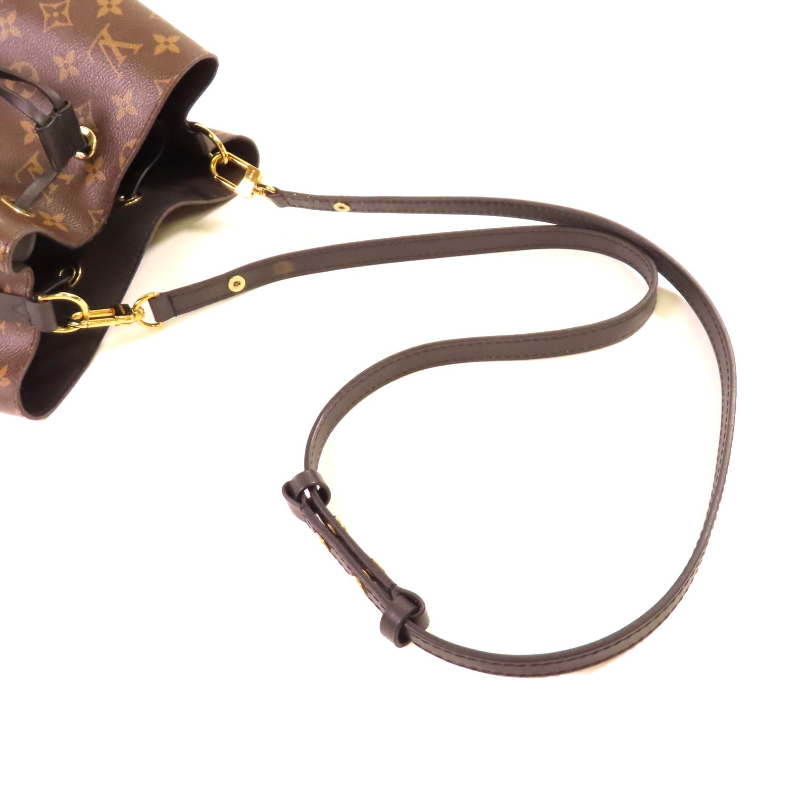 LOUIS VUITTON Monogram Neonoe MM Shoulder Bag金扣肩背袋啡色/黑色
