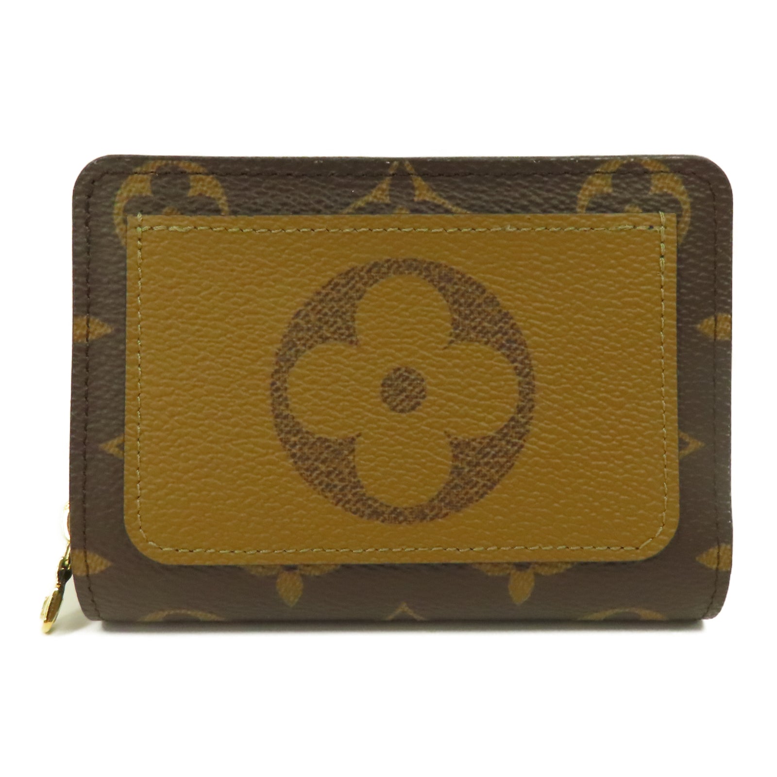 LOUIS VUITTON Monogram/Monogram Reverse Lou Wallet金扣錢包啡色