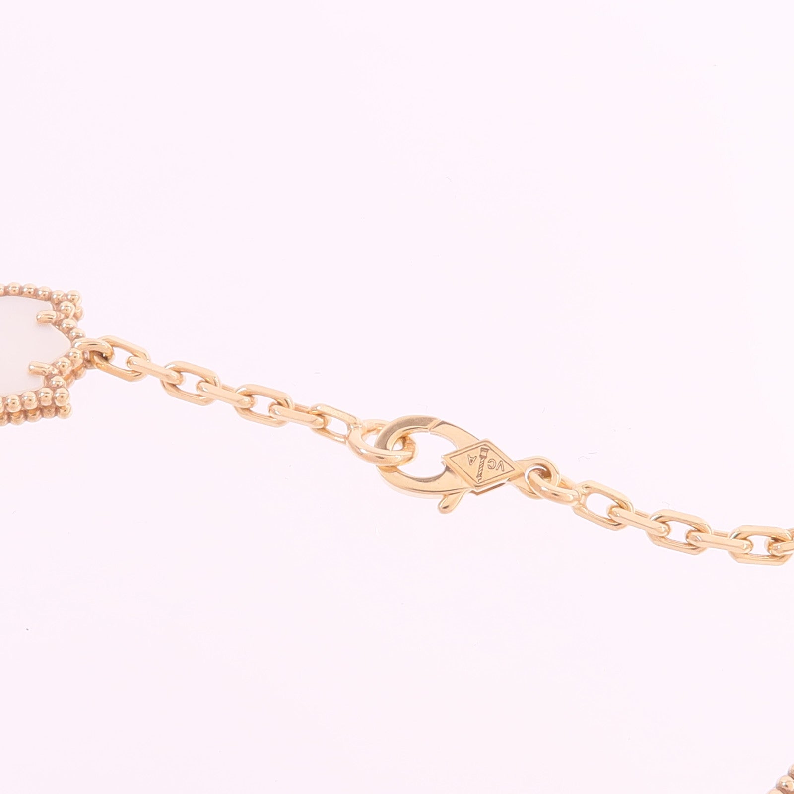 Van Cleef & Arpels 18K玫瑰金Lucky Spring Bracelet 5 Motifs珍珠母貝/紅玉髓/縞瑪瑙手鏈