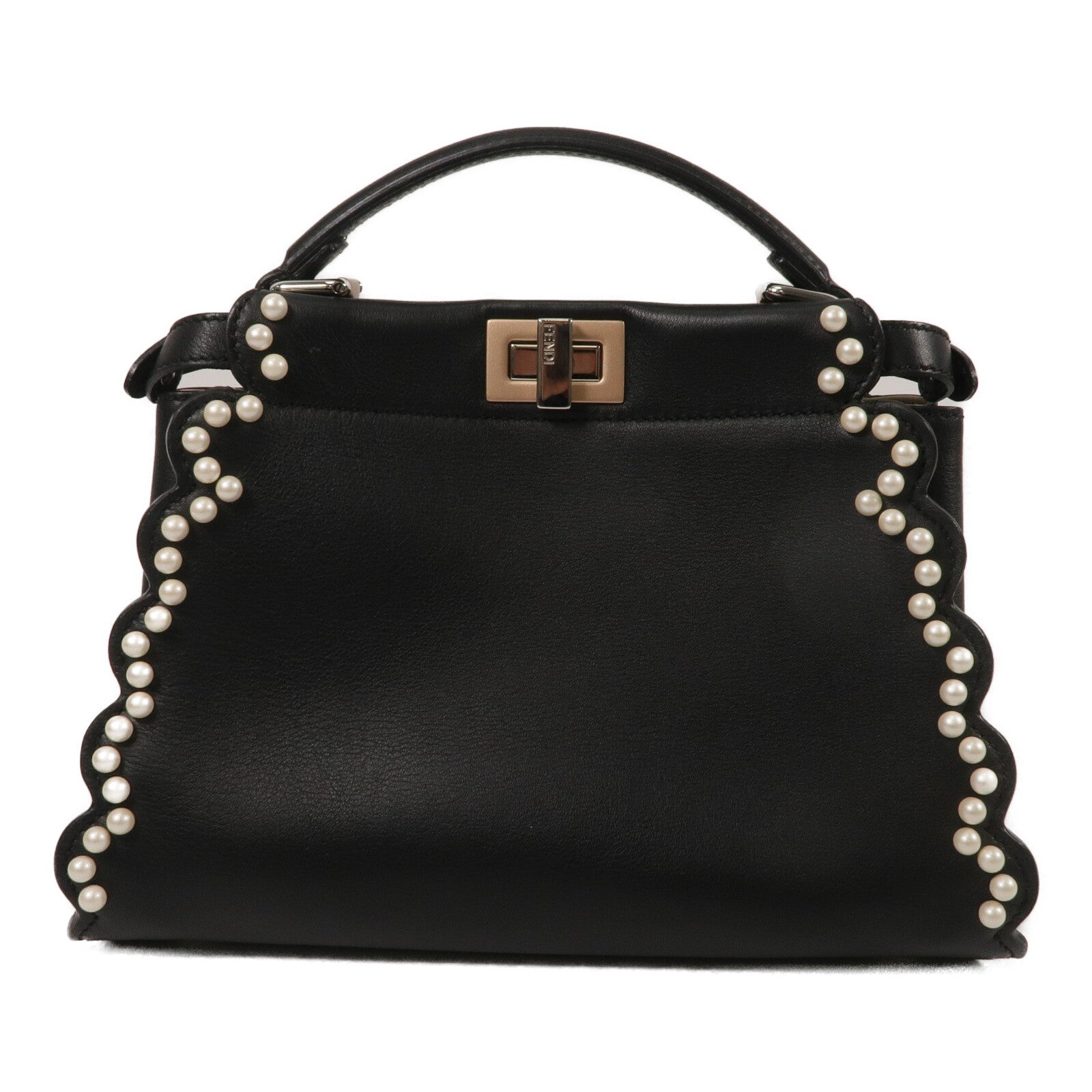 FENDI 牛皮皮革Peekaboo Mini手挽肩背兩用袋