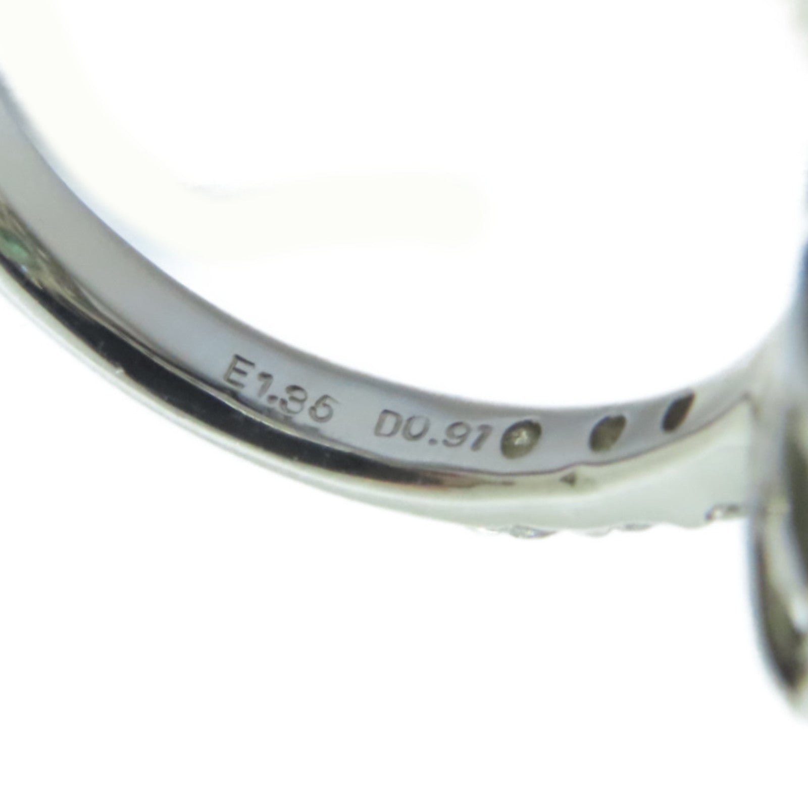JEWELRY PT900鉑金Emerald Ring 1.35ct綠寶石/0.91ct鑚石戒指US#6.5