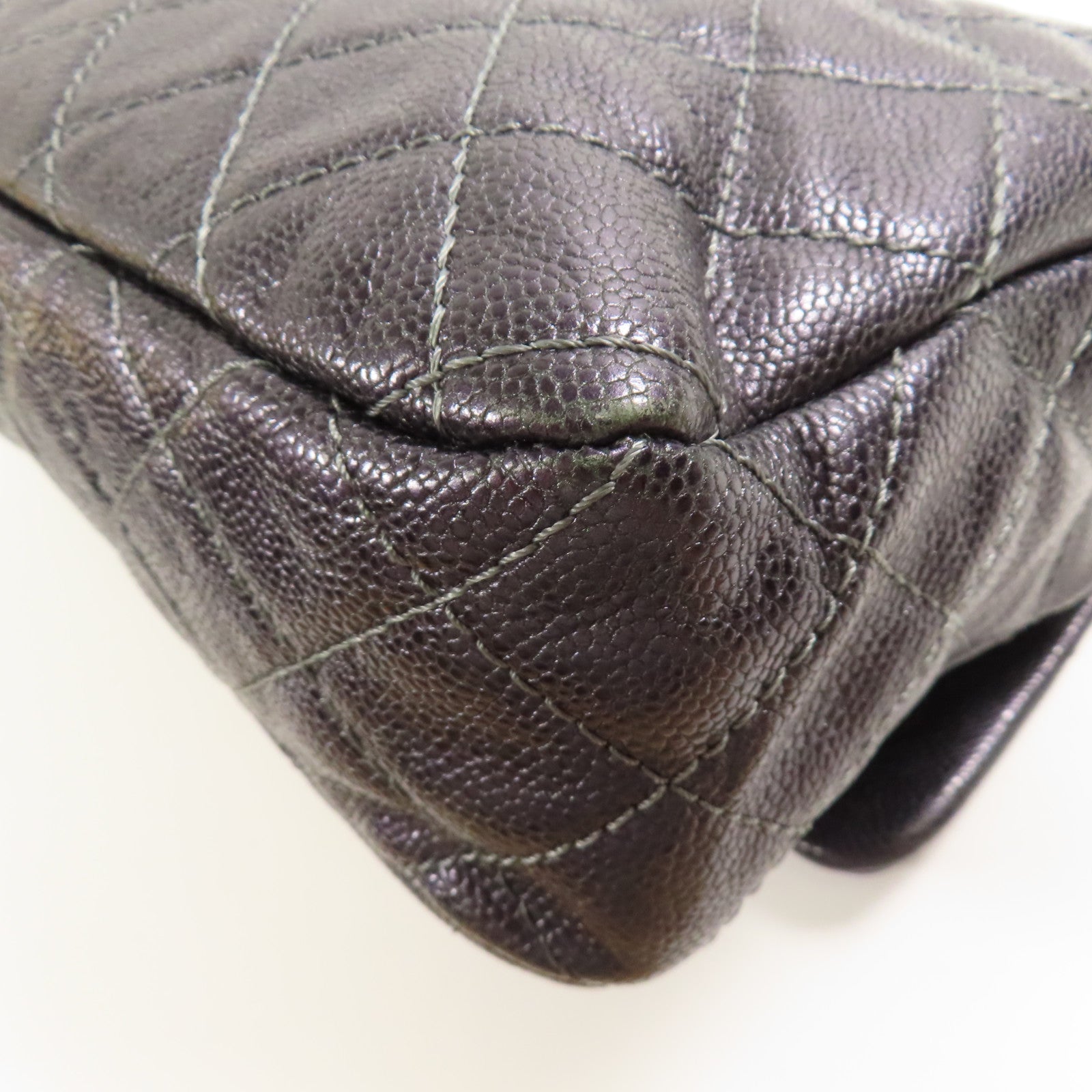 CHANEL 牛皮皮革Shoulder Bag銀扣鏈帶肩背袋