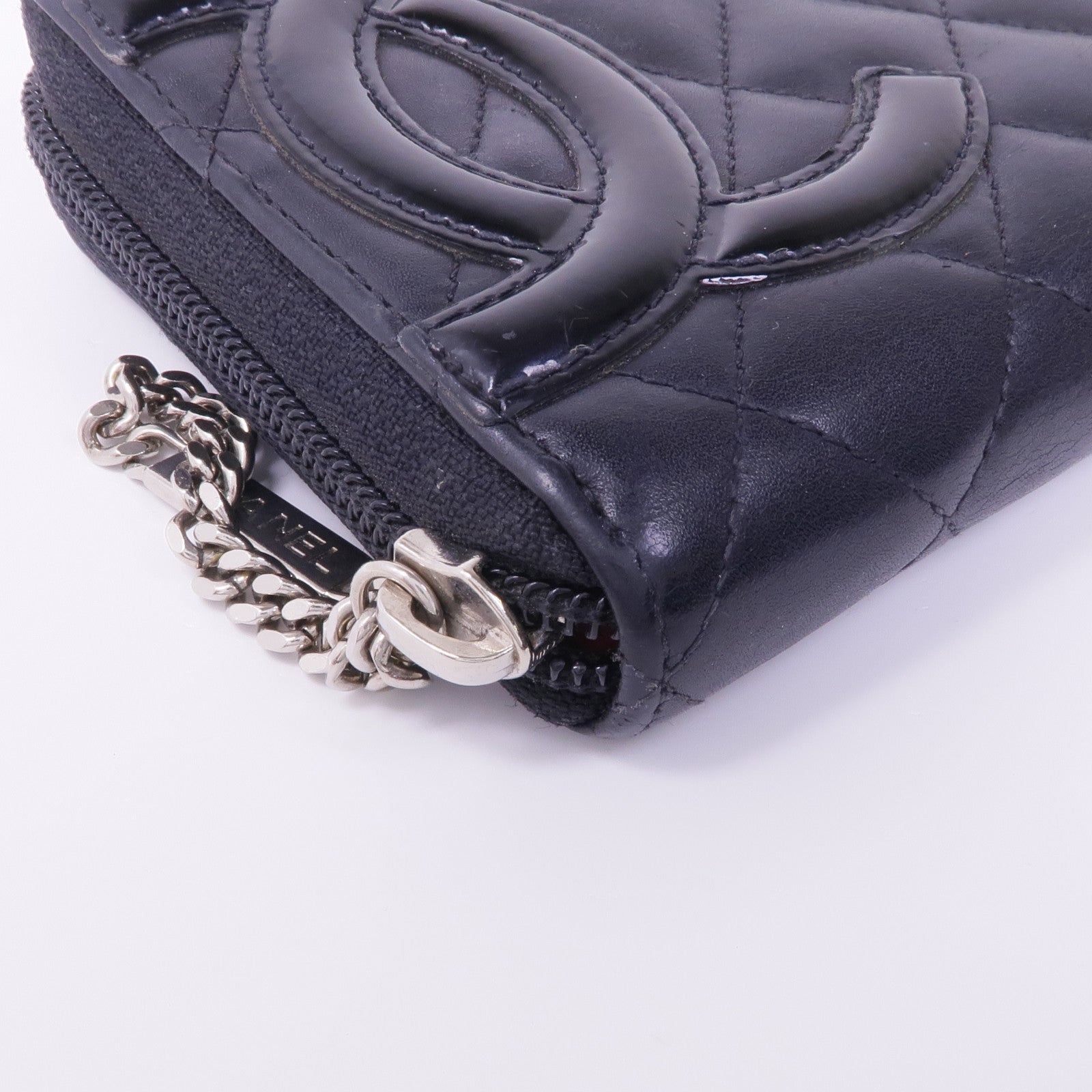 CHANEL 牛皮皮革Cambon Long Wallet銀扣長錢包