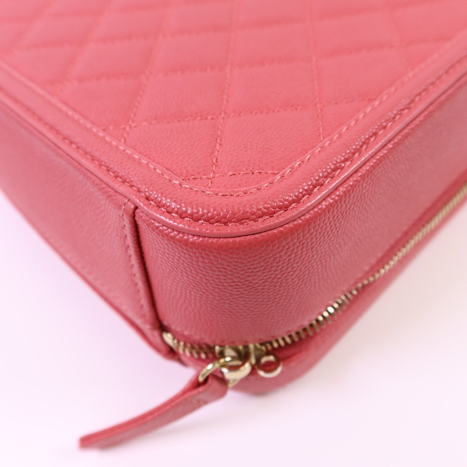 CHANEL 牛皮皮革Vanity Case金扣手挽肩背兩用袋