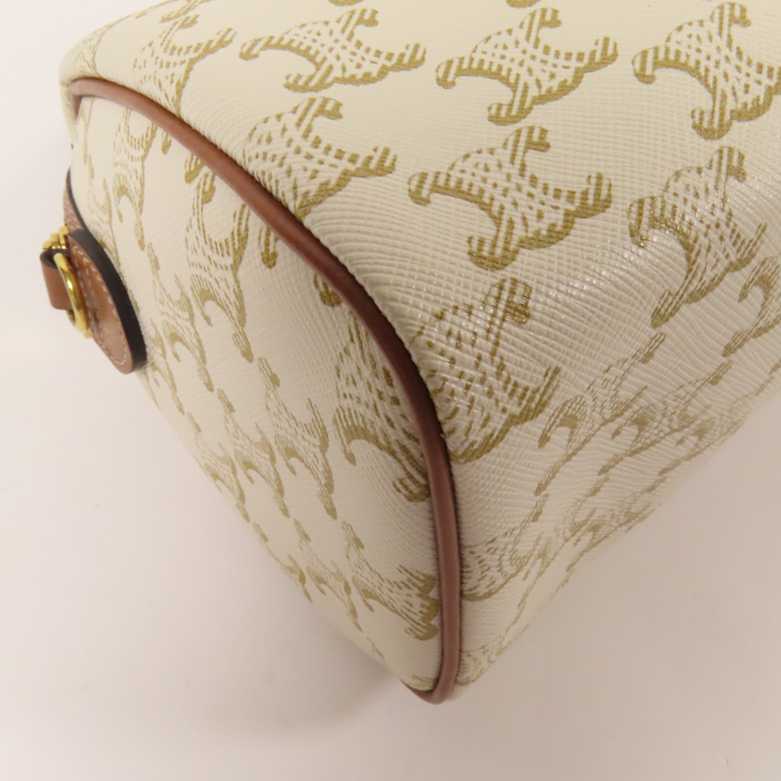 CELINE 塗層帆布Small Boston金扣手挽肩背兩用袋