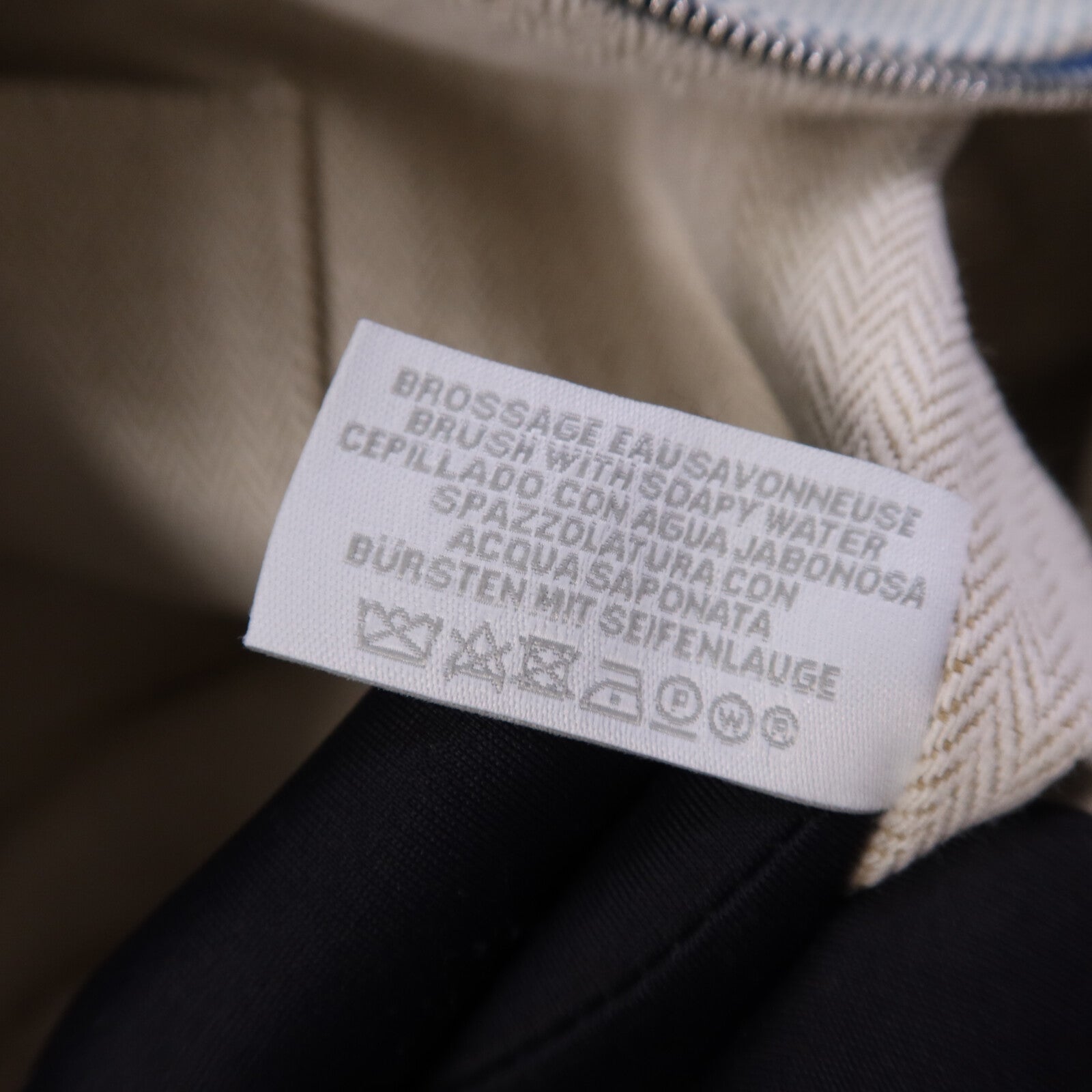 HERMES 帆布Bride-a-Brac Cabriole GM銀扣手挽袋Bleu Nattier