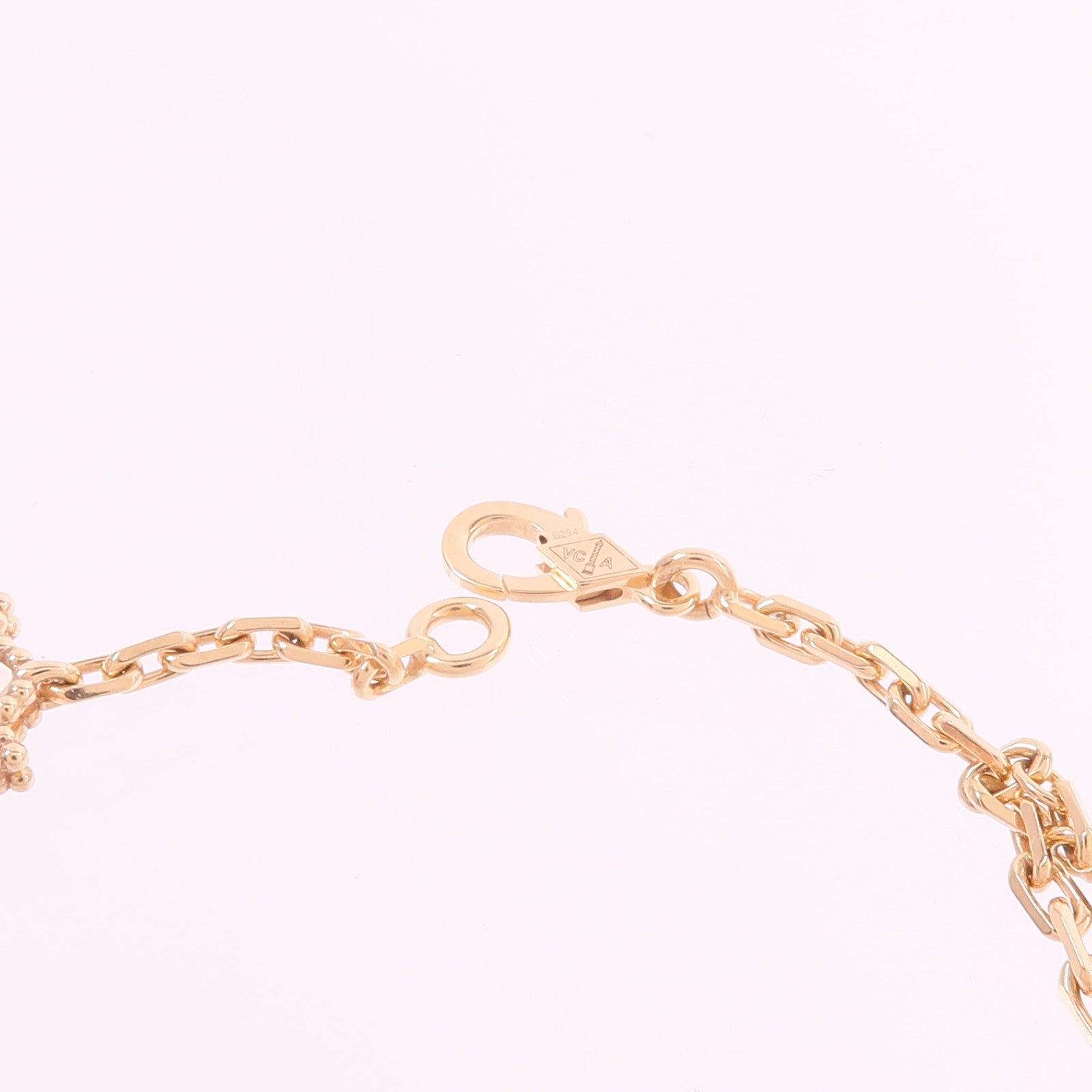 Van Cleef & Arpels 18K玫瑰金Lucky Spring Bracelet 5 Motifs珍珠母貝/紅玉髓/縞瑪瑙手鏈