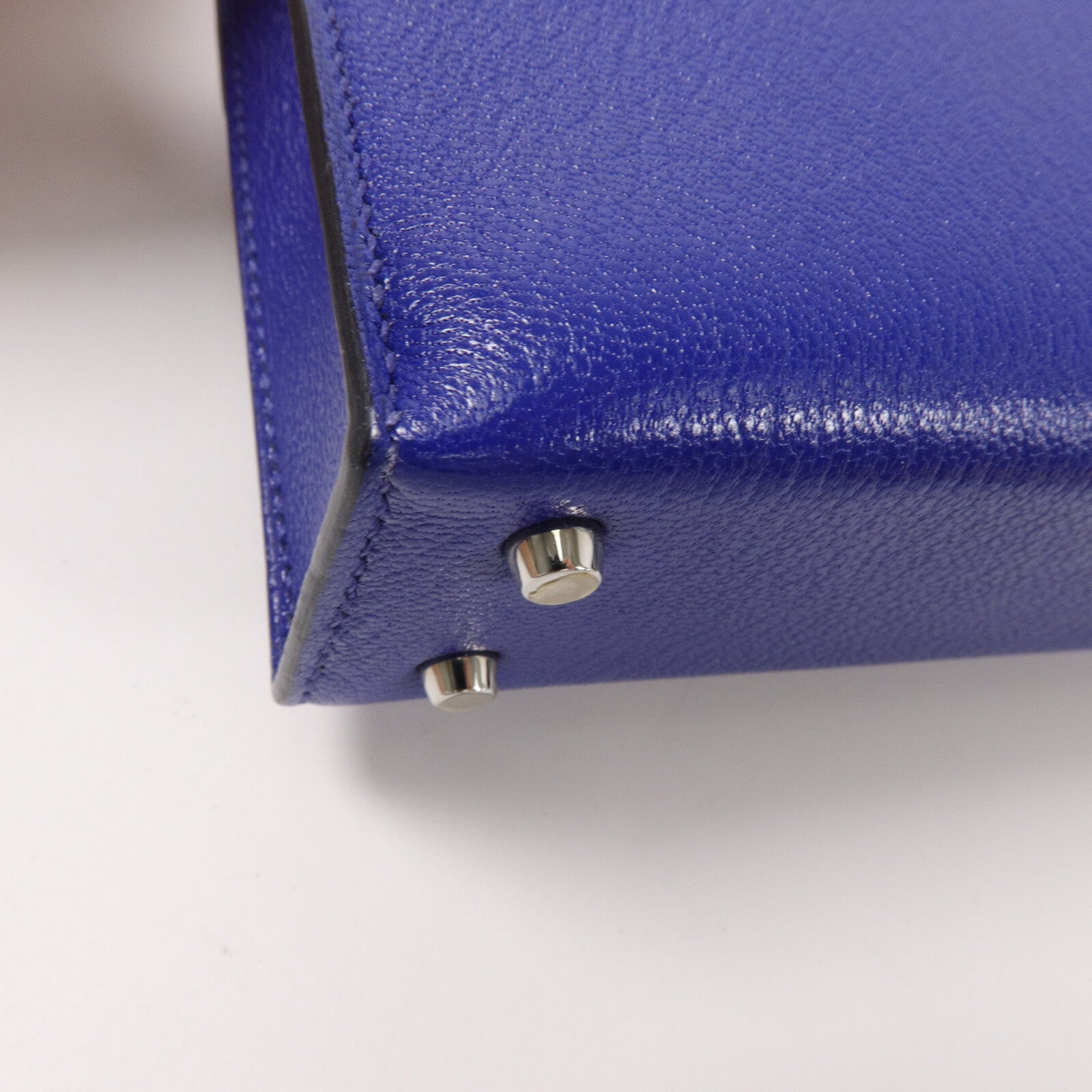 HERMES Chevre皮革Mini Verrou肩背包Bleu Electrique
