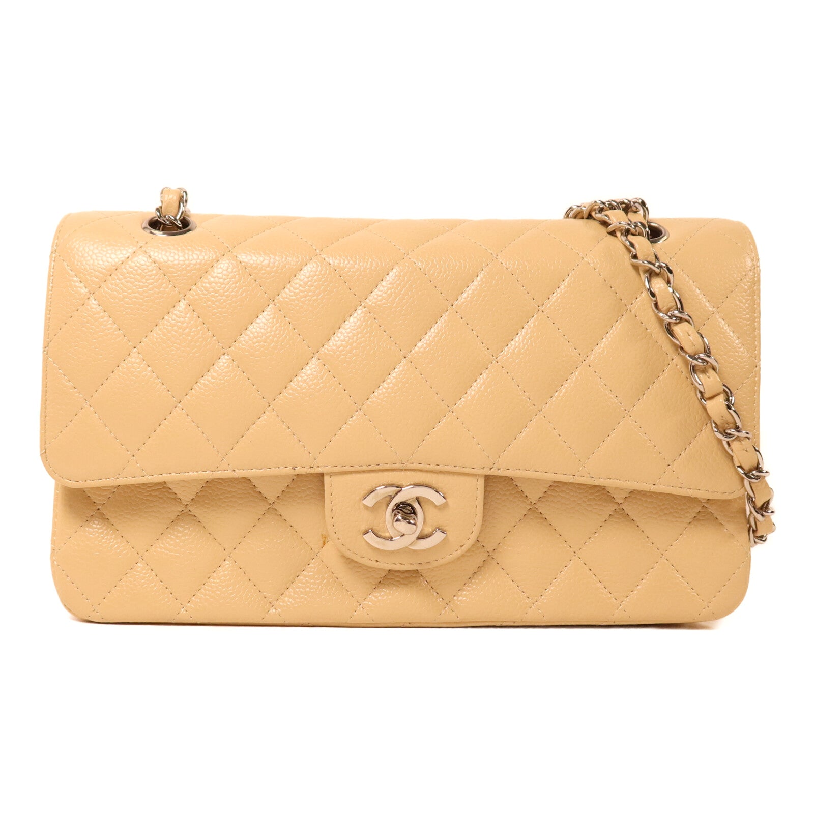 CHANEL 牛皮皮革Classic 25銀扣鏈帶肩背袋