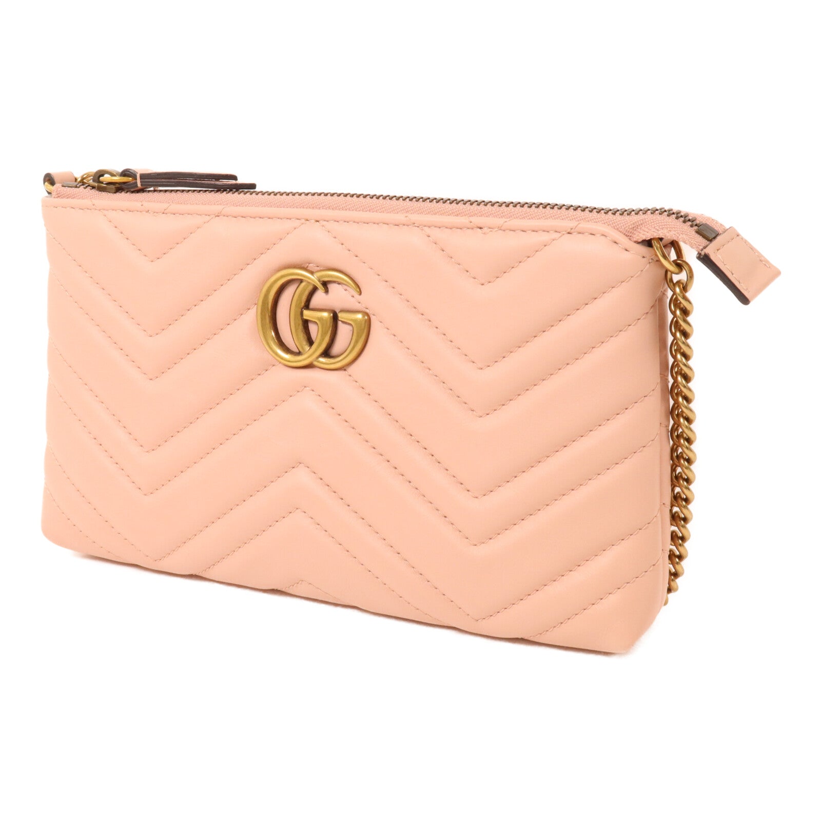 GUCCI 牛皮皮革GG Marmont Chain Shoulder鏈帶肩背袋