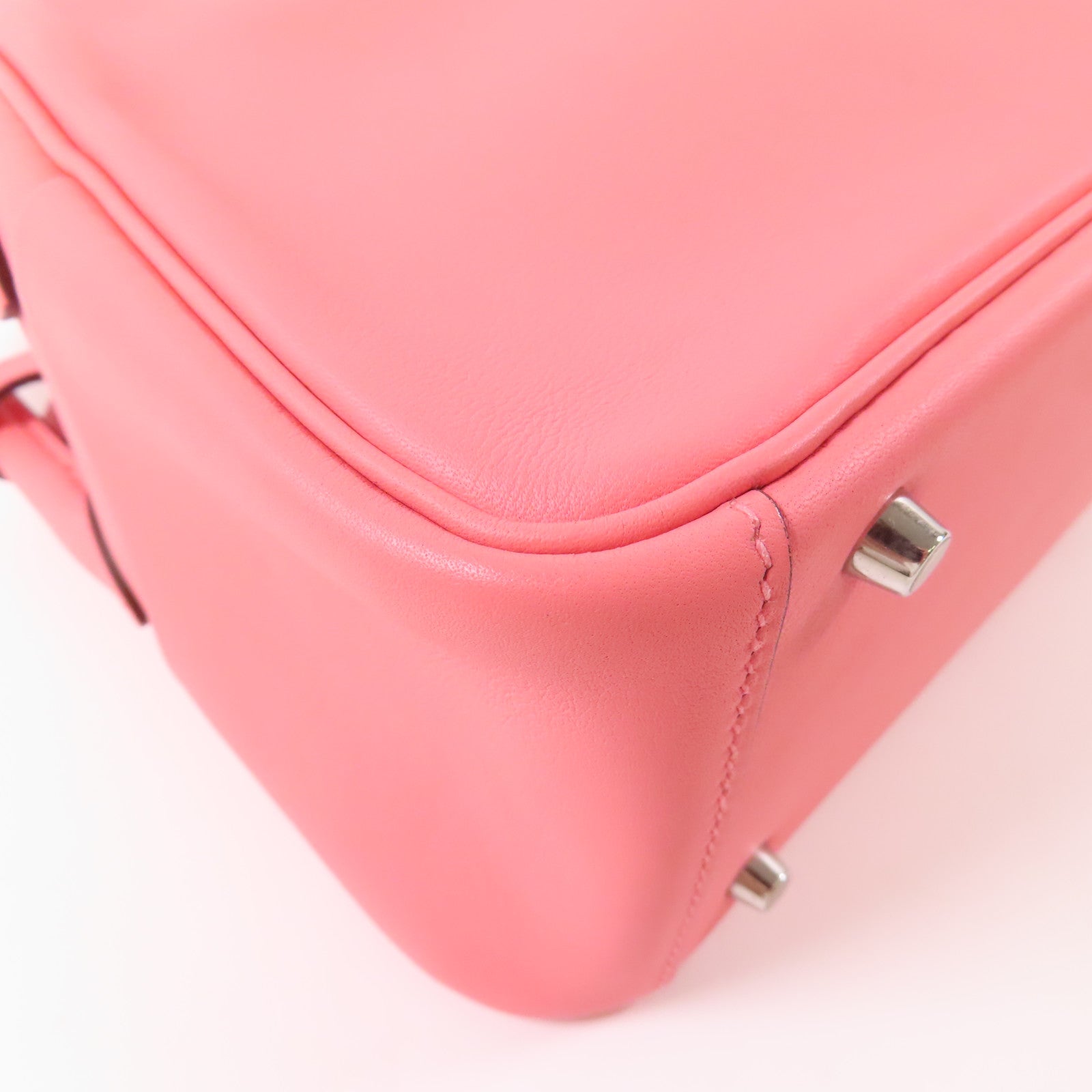 HERMES Swift皮革Mini Lindy銀扣肩背袋Rose Ete