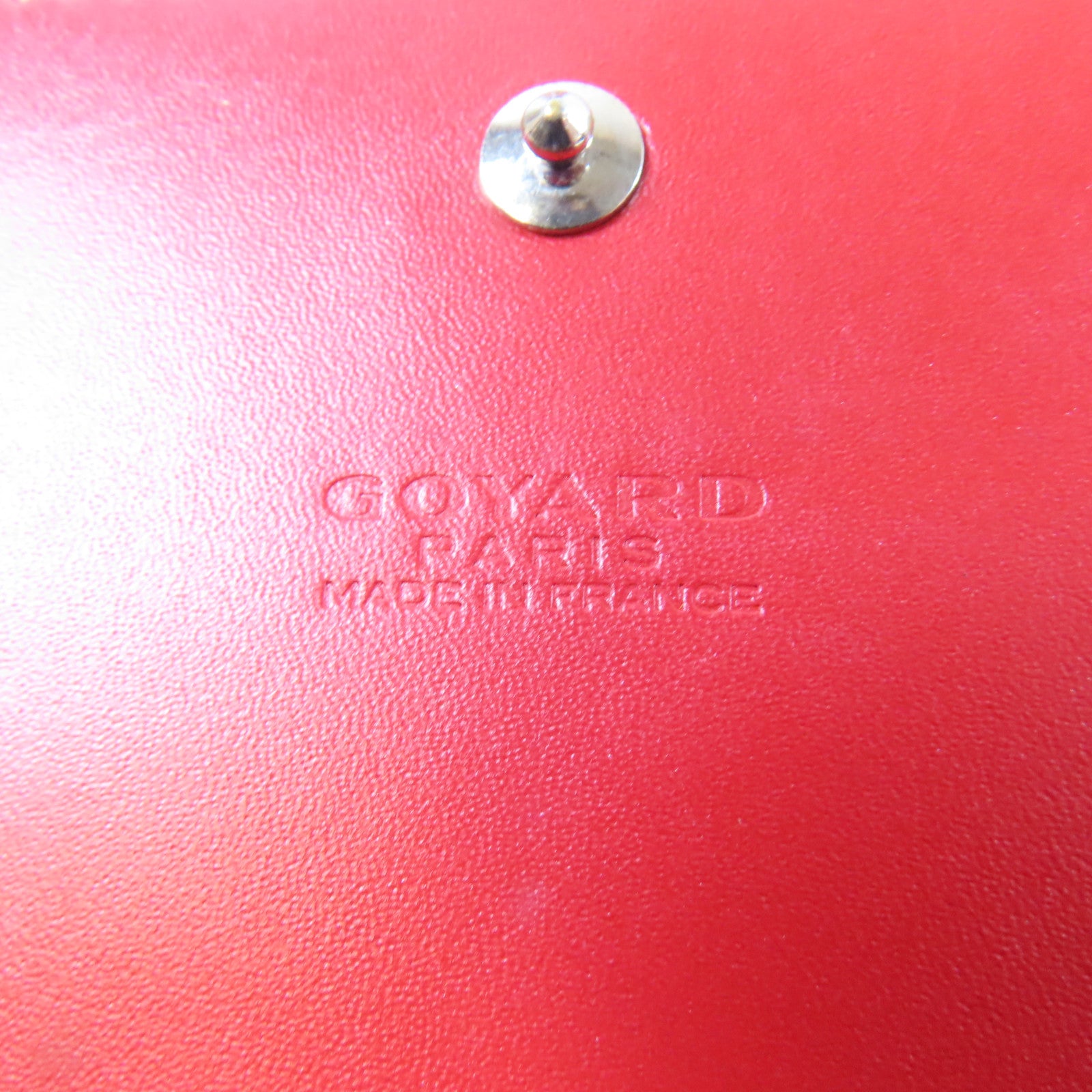 GOYARD 塗層帆布Fold Wallet銀扣長錢包紅色