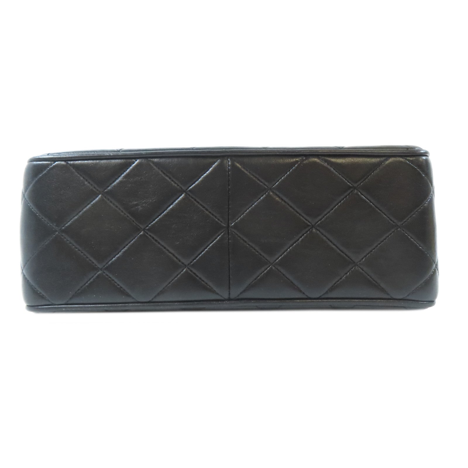 CHANEL 菱格牛皮皮革Vintage Chain Shoulder Bag金扣鏈帶肩背袋黑色