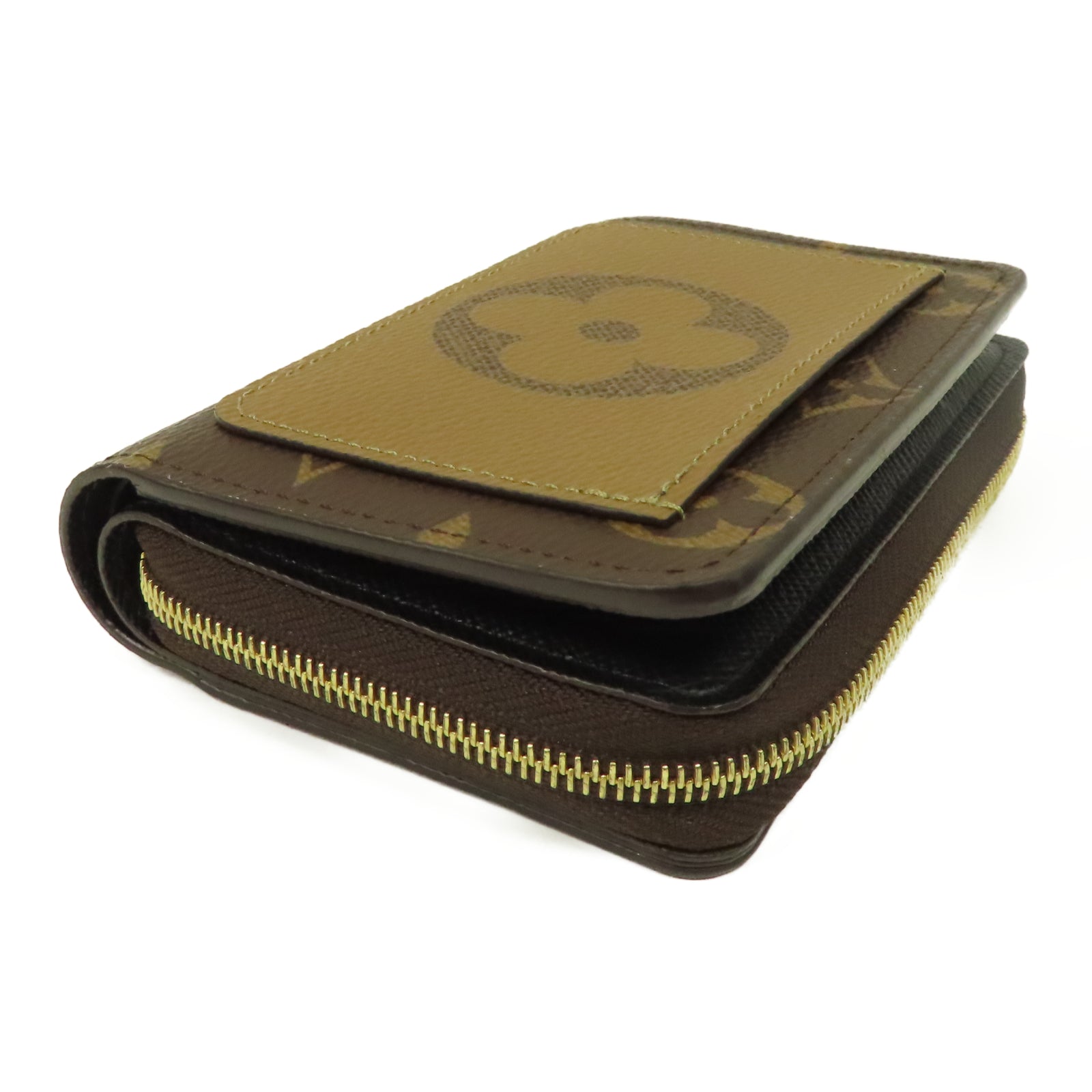 LOUIS VUITTON Monogram/Monogram Reverse Lou Wallet金扣錢包啡色