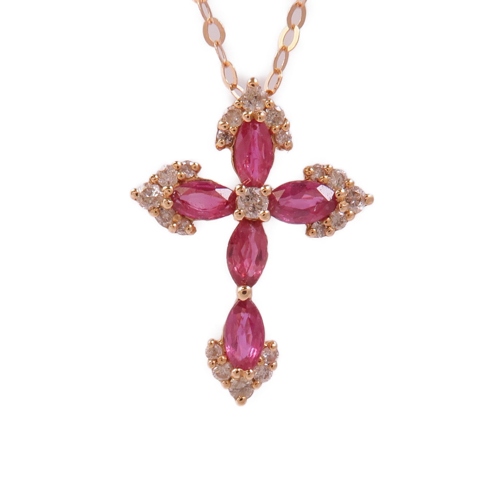 JEWELRY 18K玫瑰金Ruby/Diamond Necklace紅寶石/鑽石項鍊