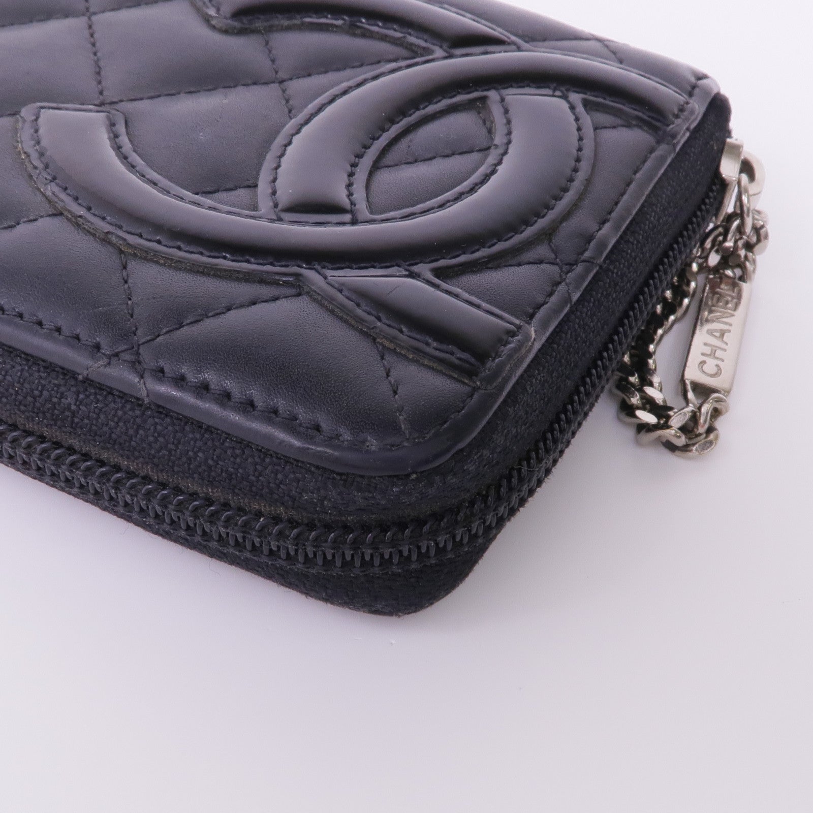 CHANEL 牛皮皮革Cambon Long Wallet銀扣長錢包