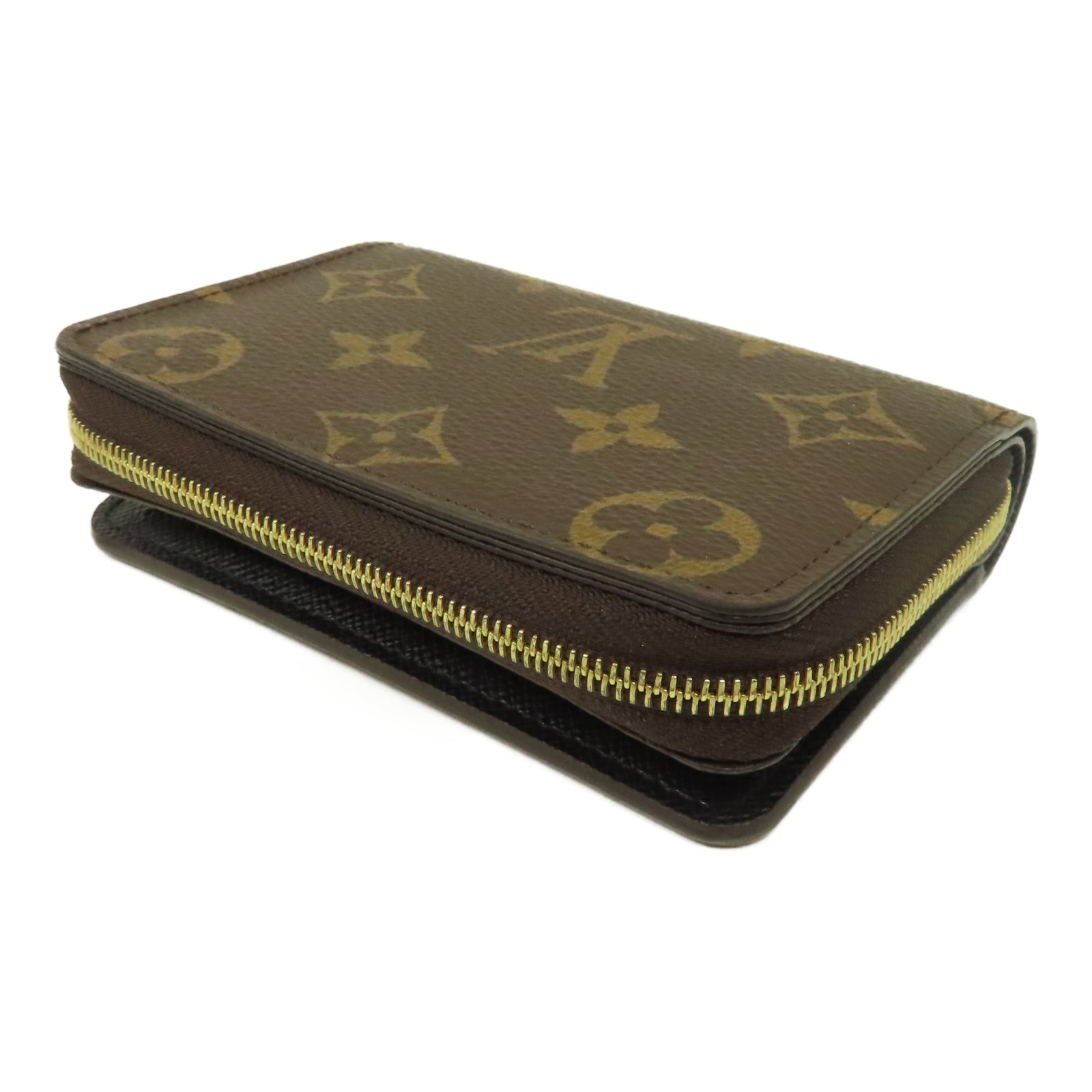 LOUIS VUITTON Monogram/Monogram Reverse Lou Wallet金扣錢包啡色