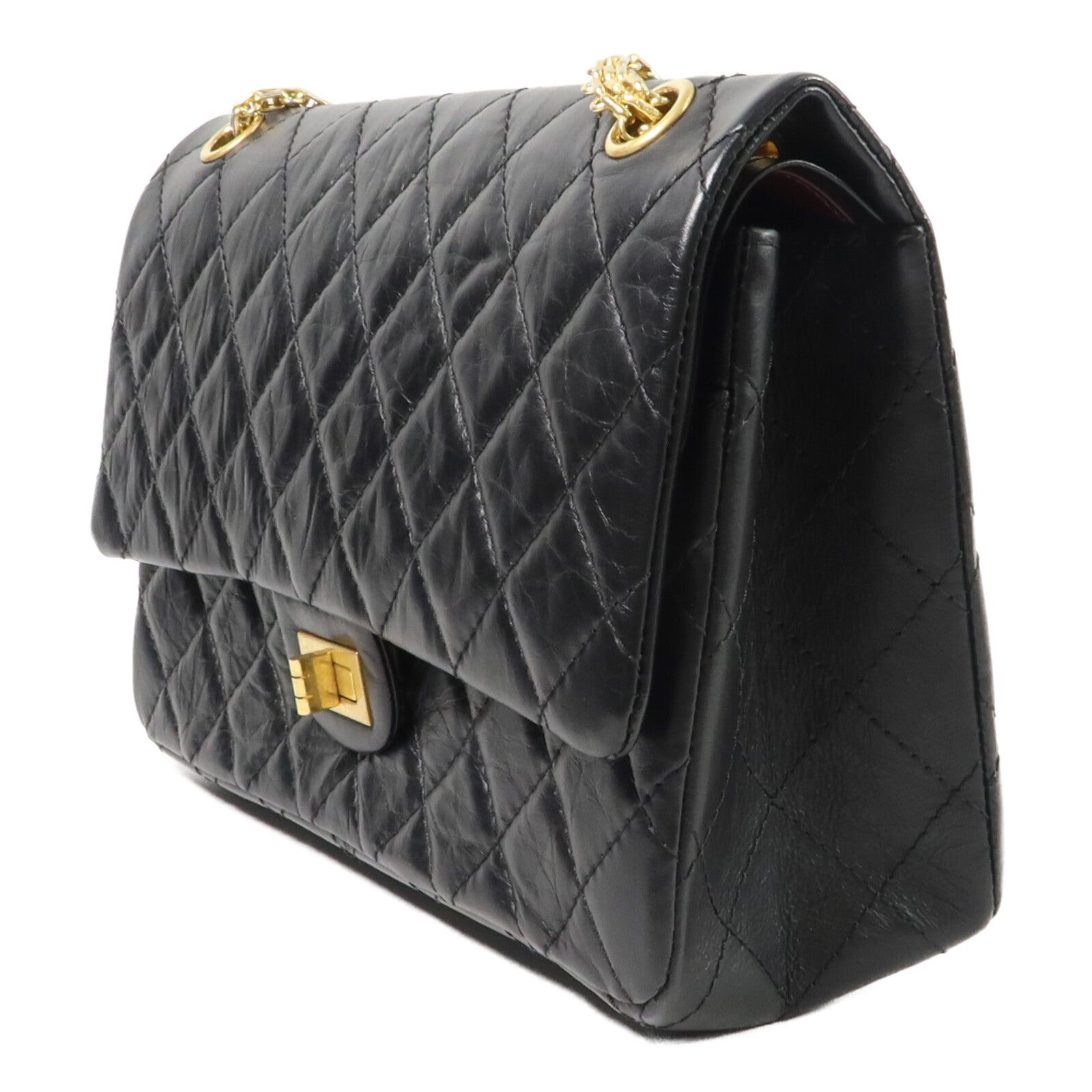 CHANEL 牛皮皮革2.55 Medium鏈帶肩背袋