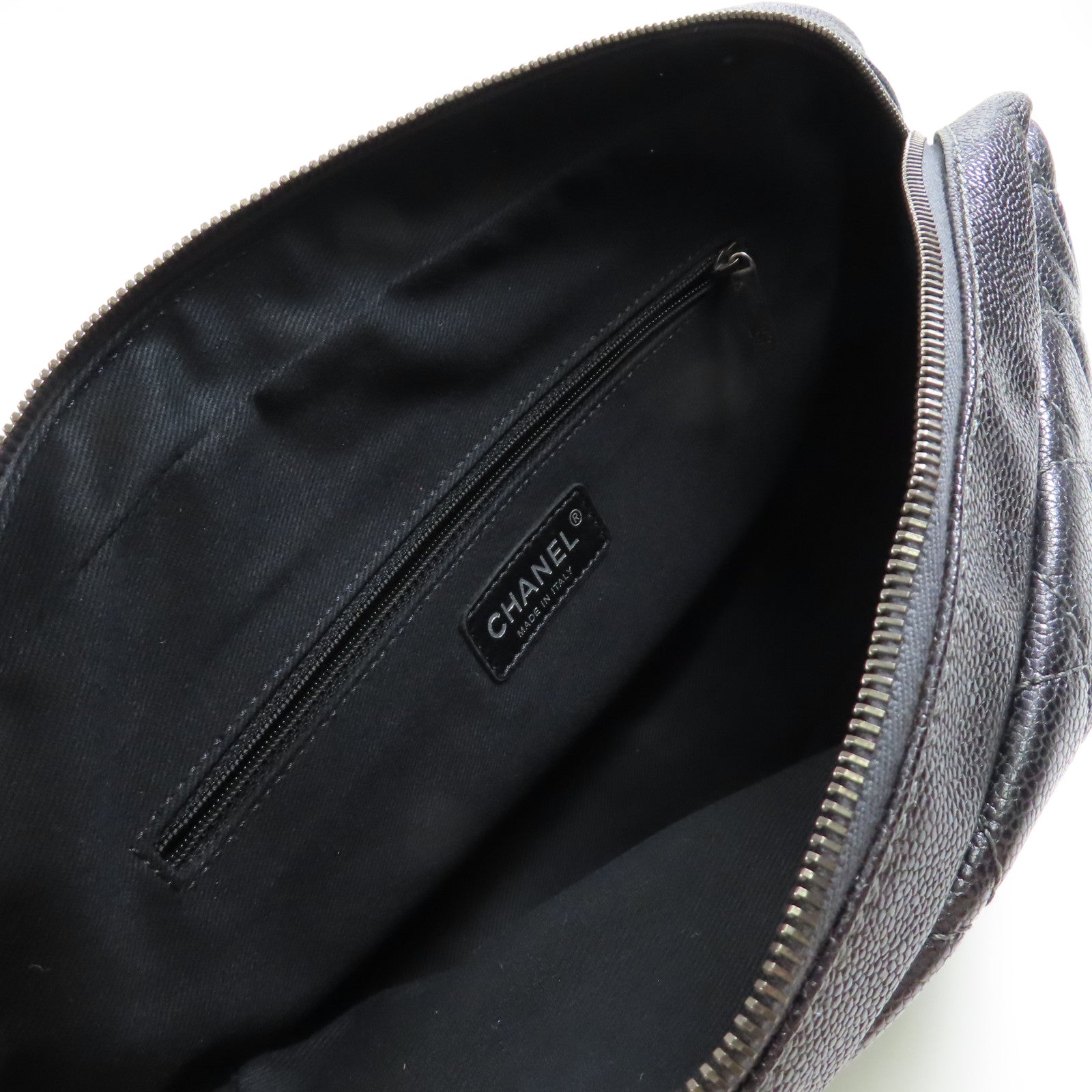 CHANEL 牛皮皮革Shoulder Bag銀扣鏈帶肩背袋