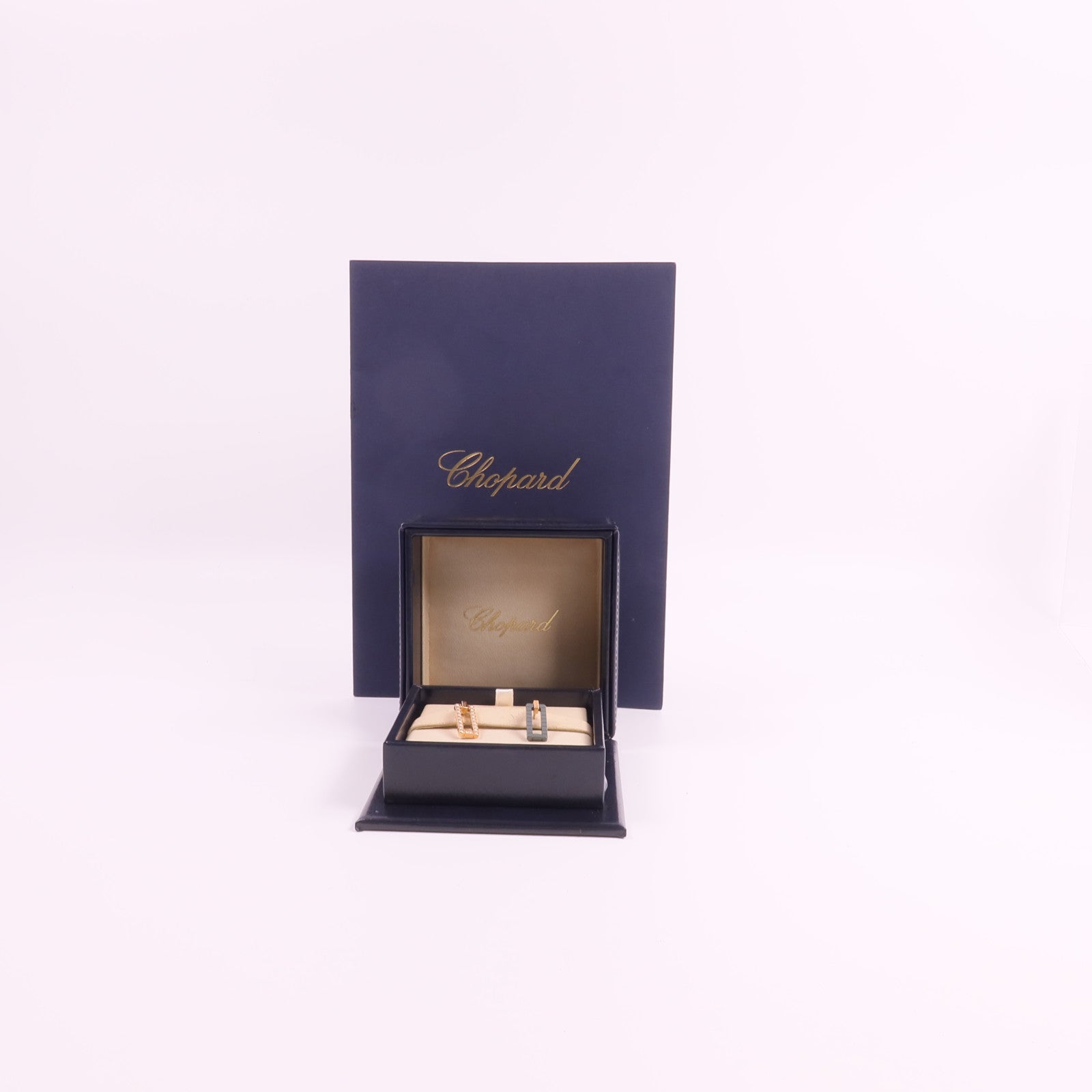 Chopard 【激減優惠】18K玫瑰金/陶瓷Ice Cube Earrings鑽石耳環