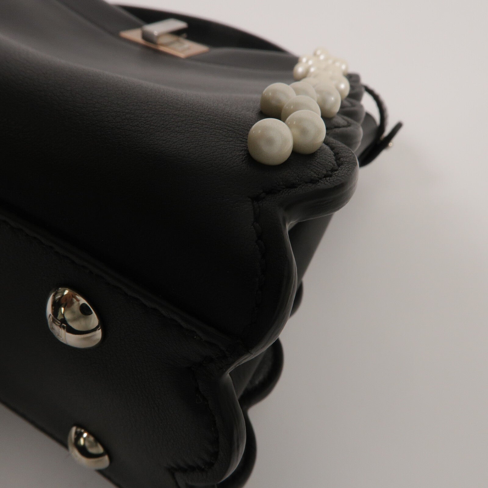 FENDI 牛皮皮革Peekaboo Mini手挽肩背兩用袋