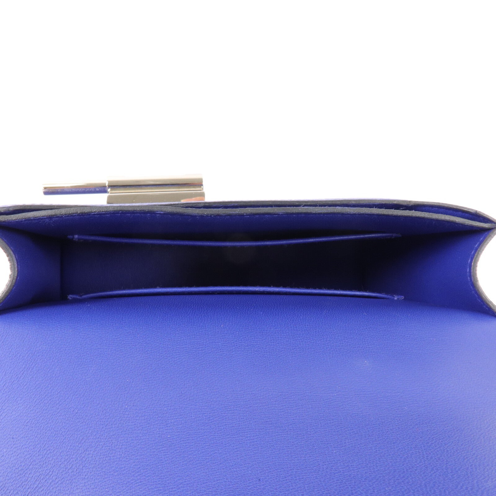 HERMES Chevre皮革Mini Verrou肩背包Bleu Electrique