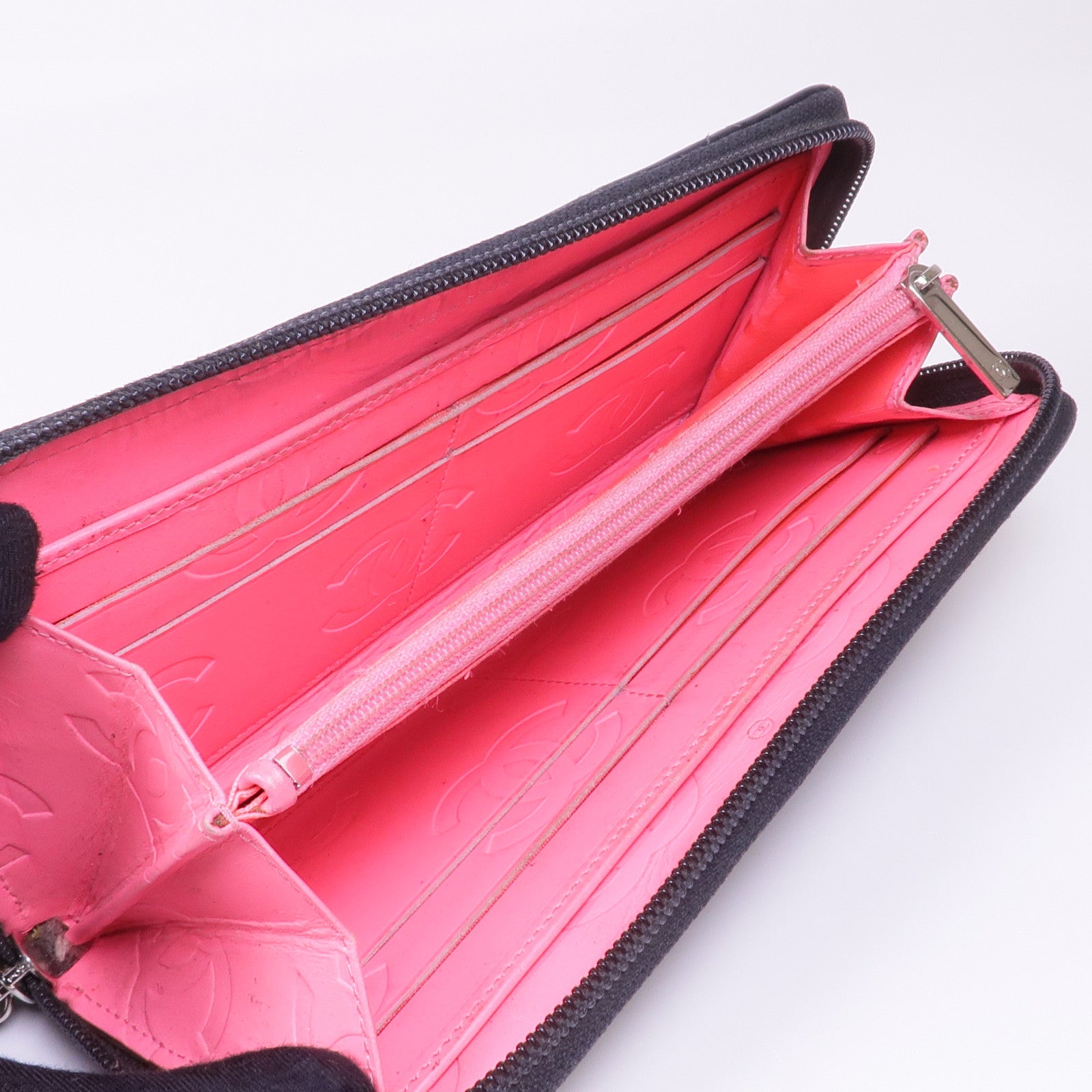 CHANEL 牛皮皮革Cambon Long Wallet銀扣長錢包