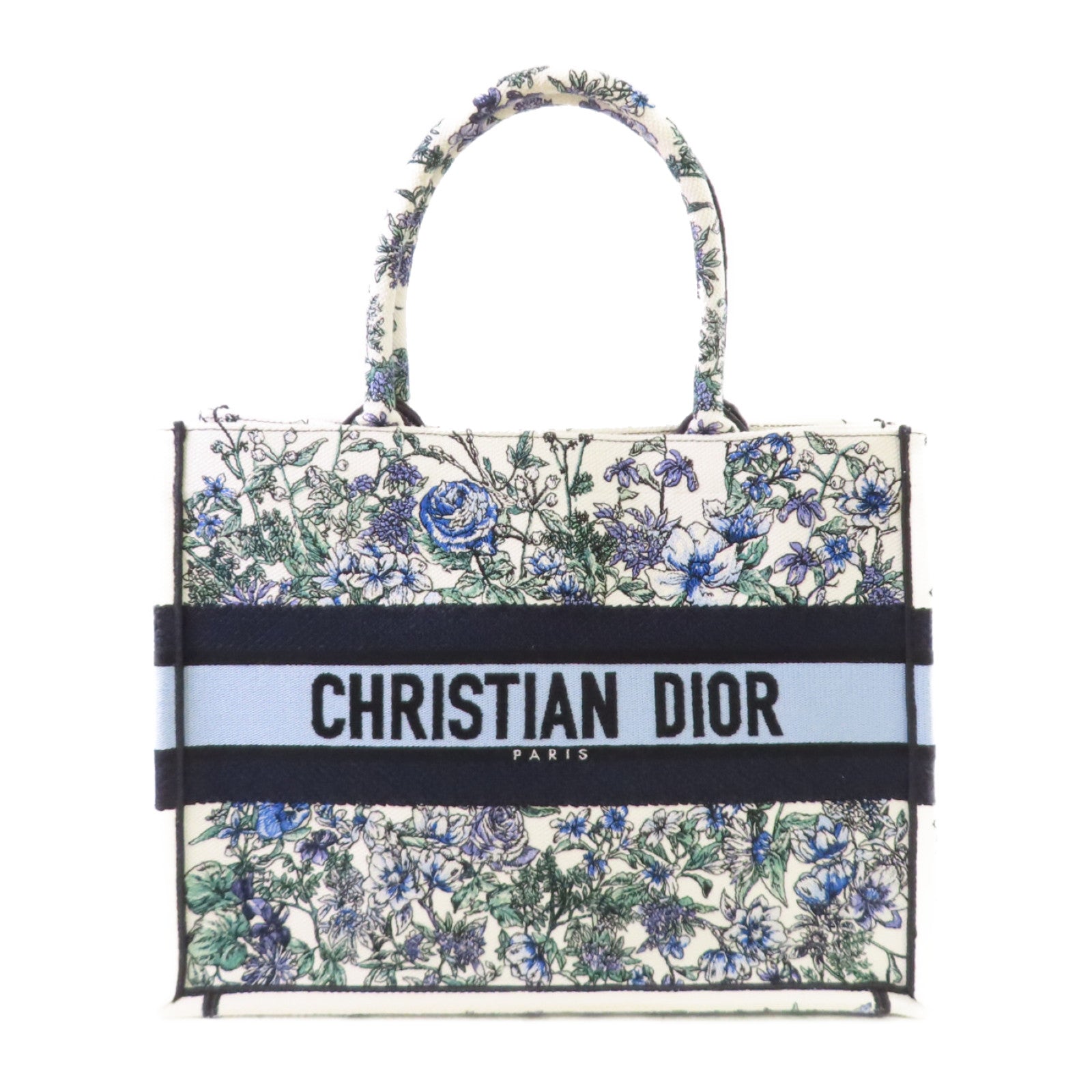 Dior 帆布Medium Dior Book Tote Bag白色/藍色