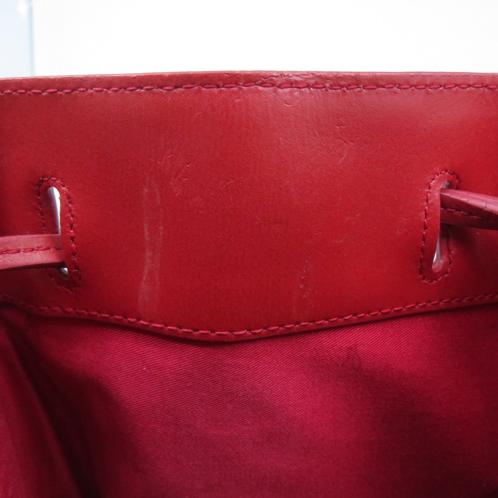 agnes b. 牛皮皮革Shoulder Bag銀扣肩背袋紅色