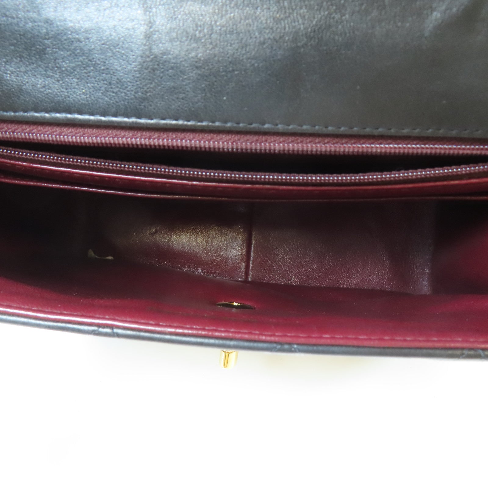 CHANEL 菱格牛皮皮革Vintage Chain Shoulder Bag金扣鏈帶肩背袋黑色