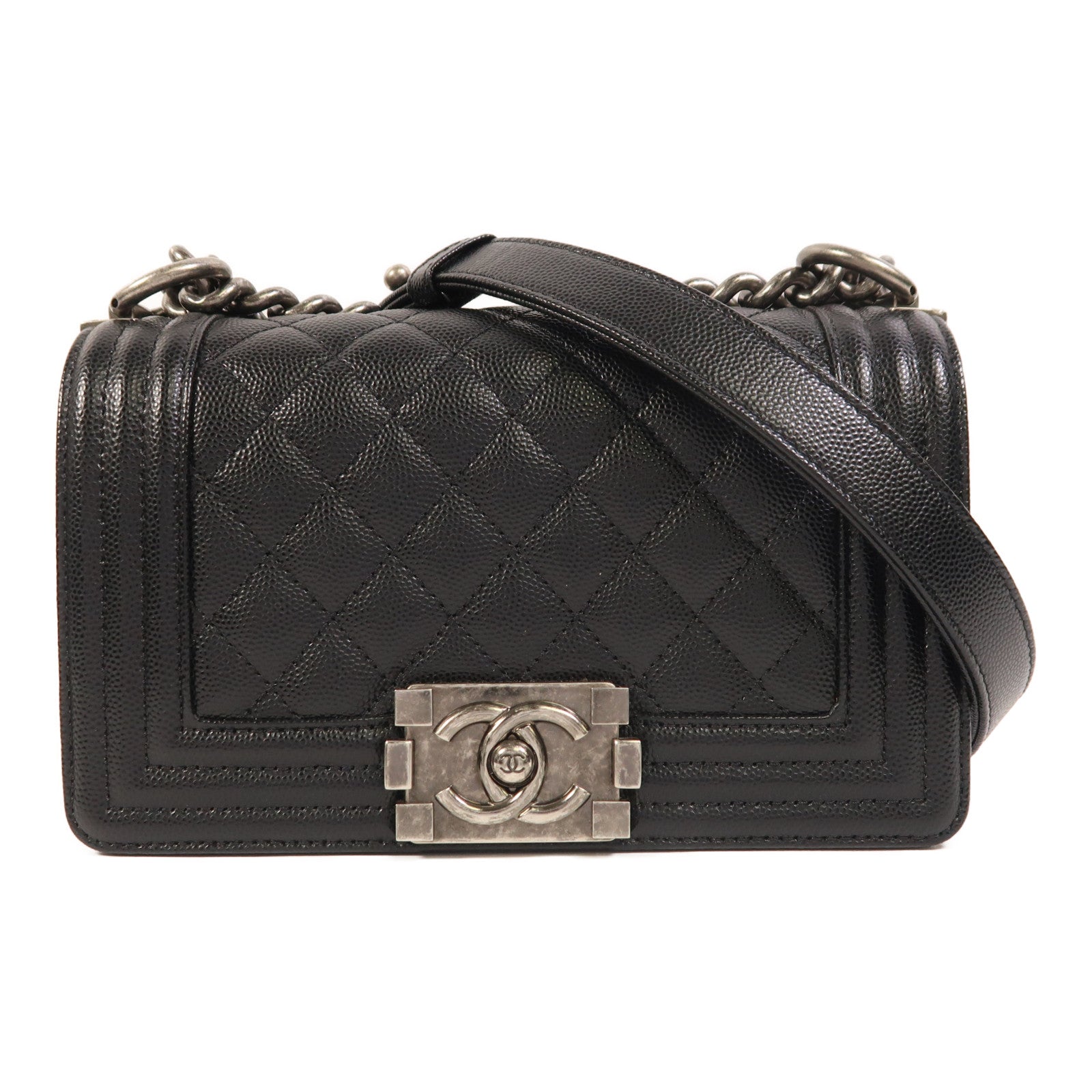 CHANEL 牛皮皮革Boy 20鏈帶肩背袋