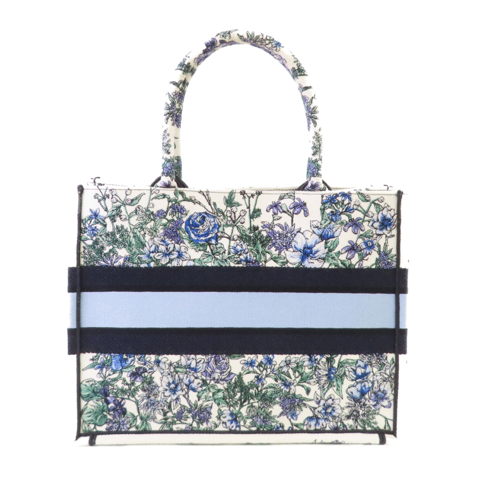 Dior 帆布Medium Dior Book Tote Bag白色/藍色
