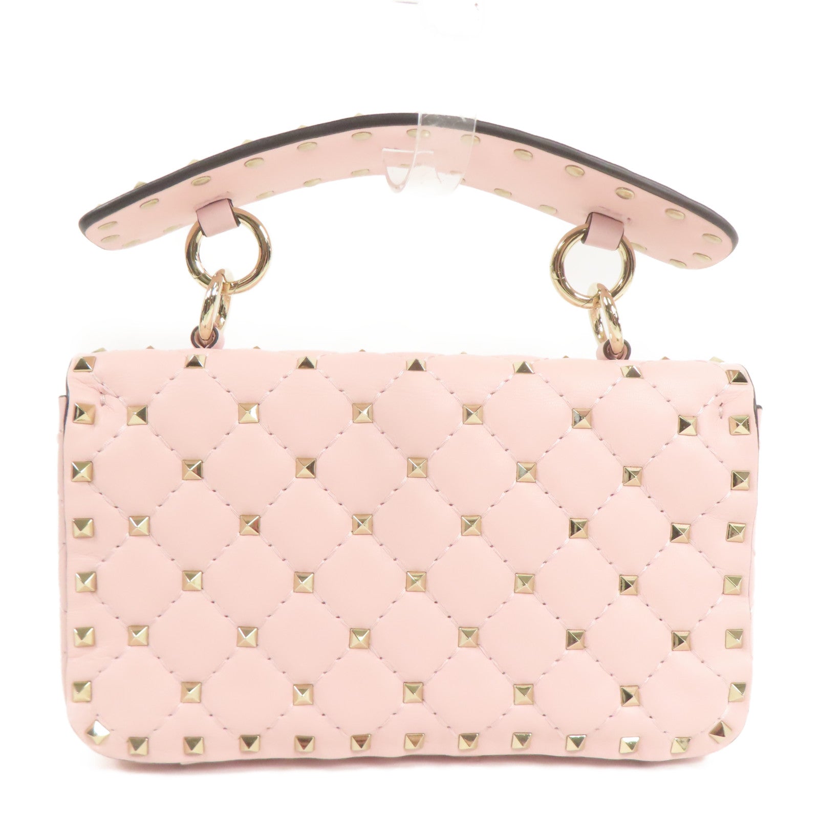 Valentino 皮革Rockstud Spike金扣鏈帶手挽肩背兩用袋