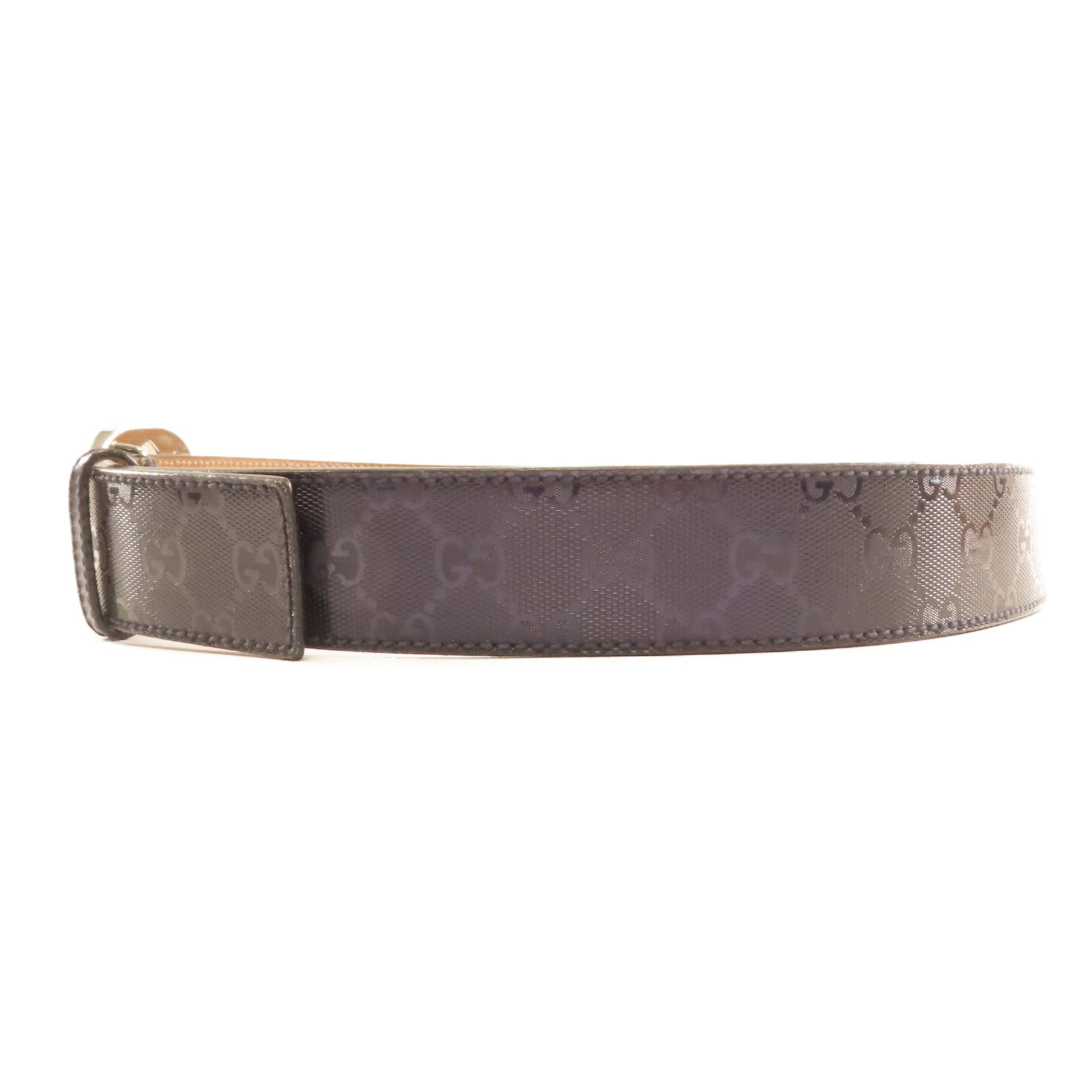 GUCCI PVC Belt銀扣皮帶藍色