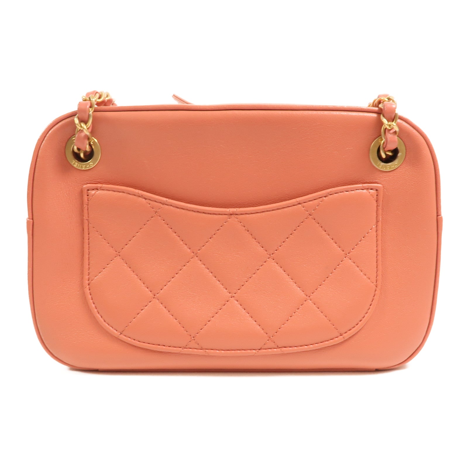 CHANEL 羊皮皮革19 Camera Bag金扣鏈帶肩背袋