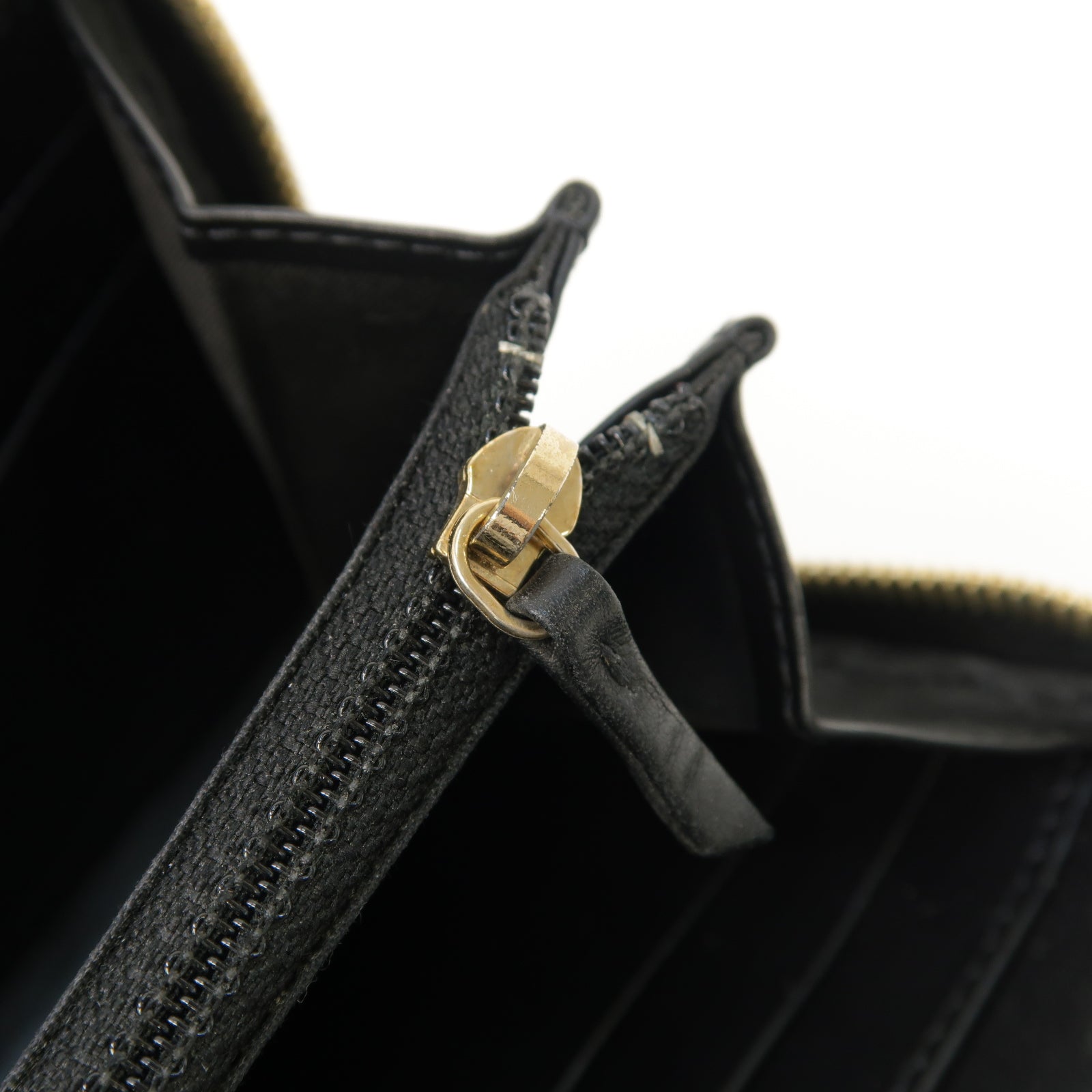 CHANEL 帆布Long Wallet金扣長錢包黑色
