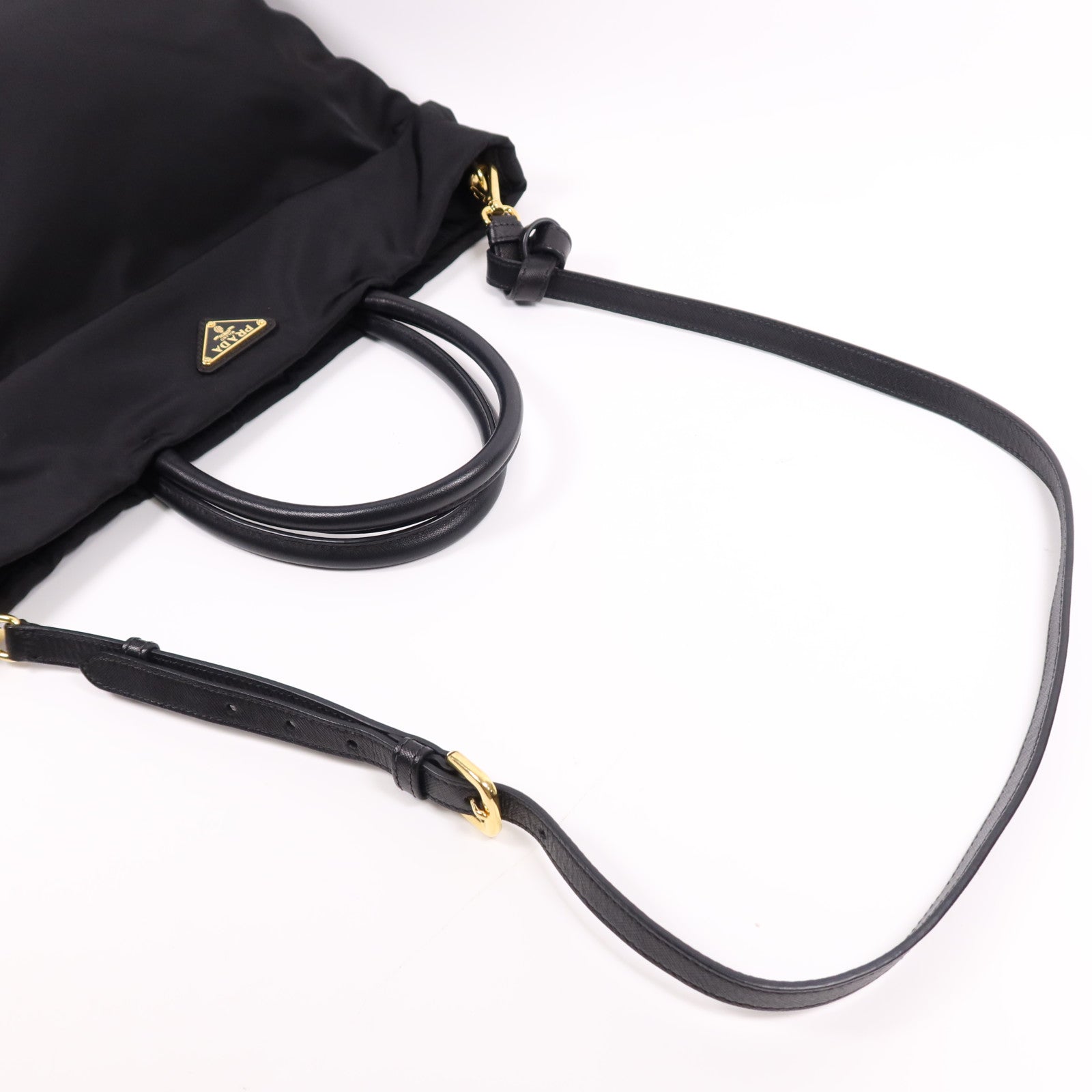 PRADA 尼龍2 Way Shoulder Bag金扣手挽肩背兩用袋