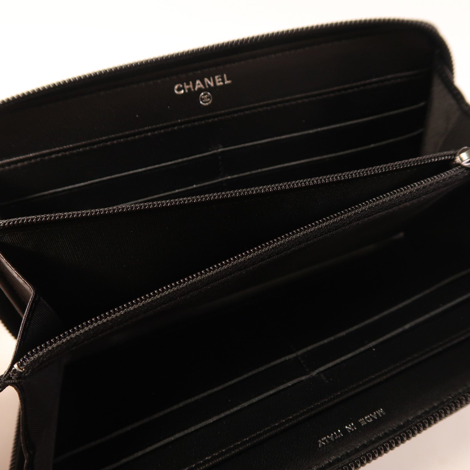 CHANEL 羊皮皮革Boy Chanel Long Wallet銀扣長錢包