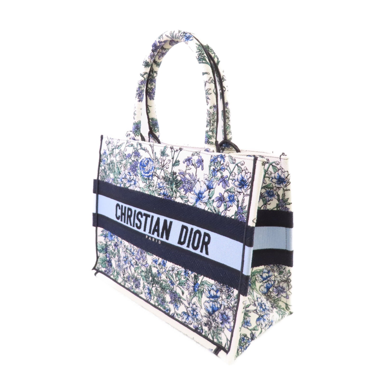 Dior 帆布Medium Dior Book Tote Bag白色/藍色