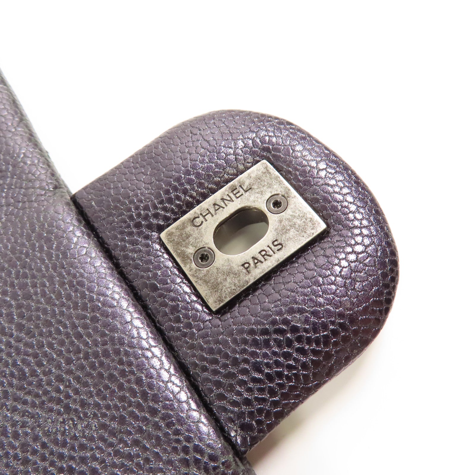 CHANEL 牛皮皮革Shoulder Bag銀扣鏈帶肩背袋