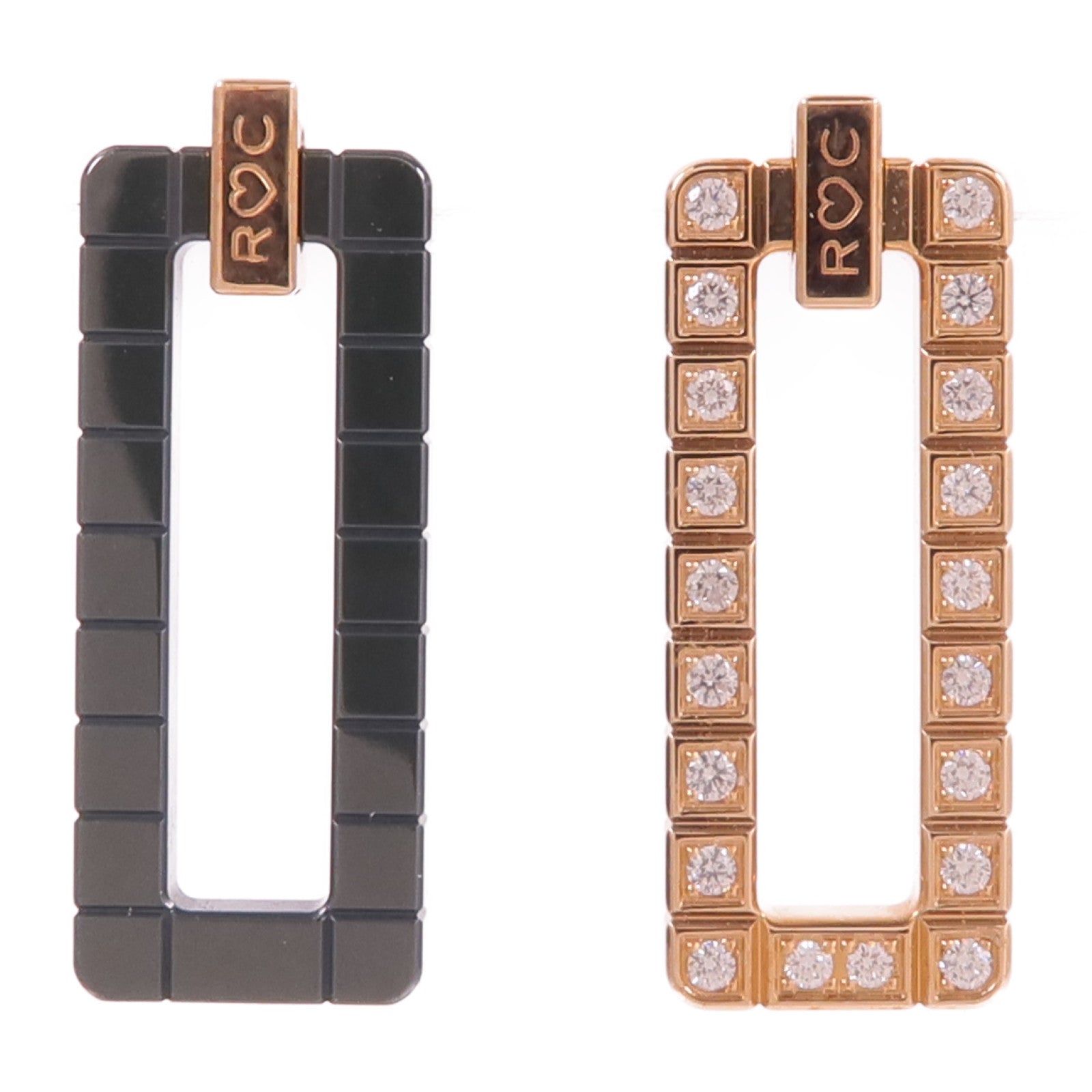 Chopard 【激減優惠】18K玫瑰金/陶瓷Ice Cube Earrings鑽石耳環